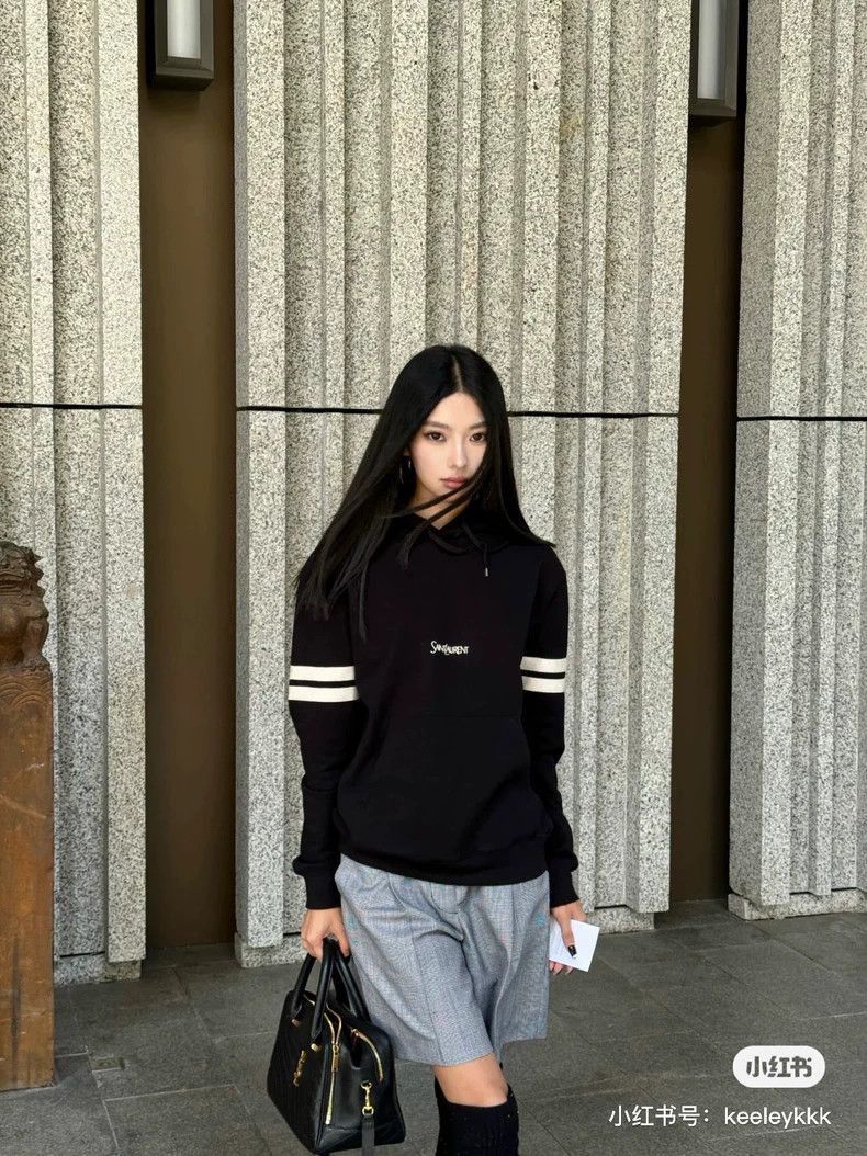 Saint Laurent Paris Saint Laurent Paris Black hooded sweatshirt-2506 Size US M / EU 48-50 / 2 - 8 Thumbnail