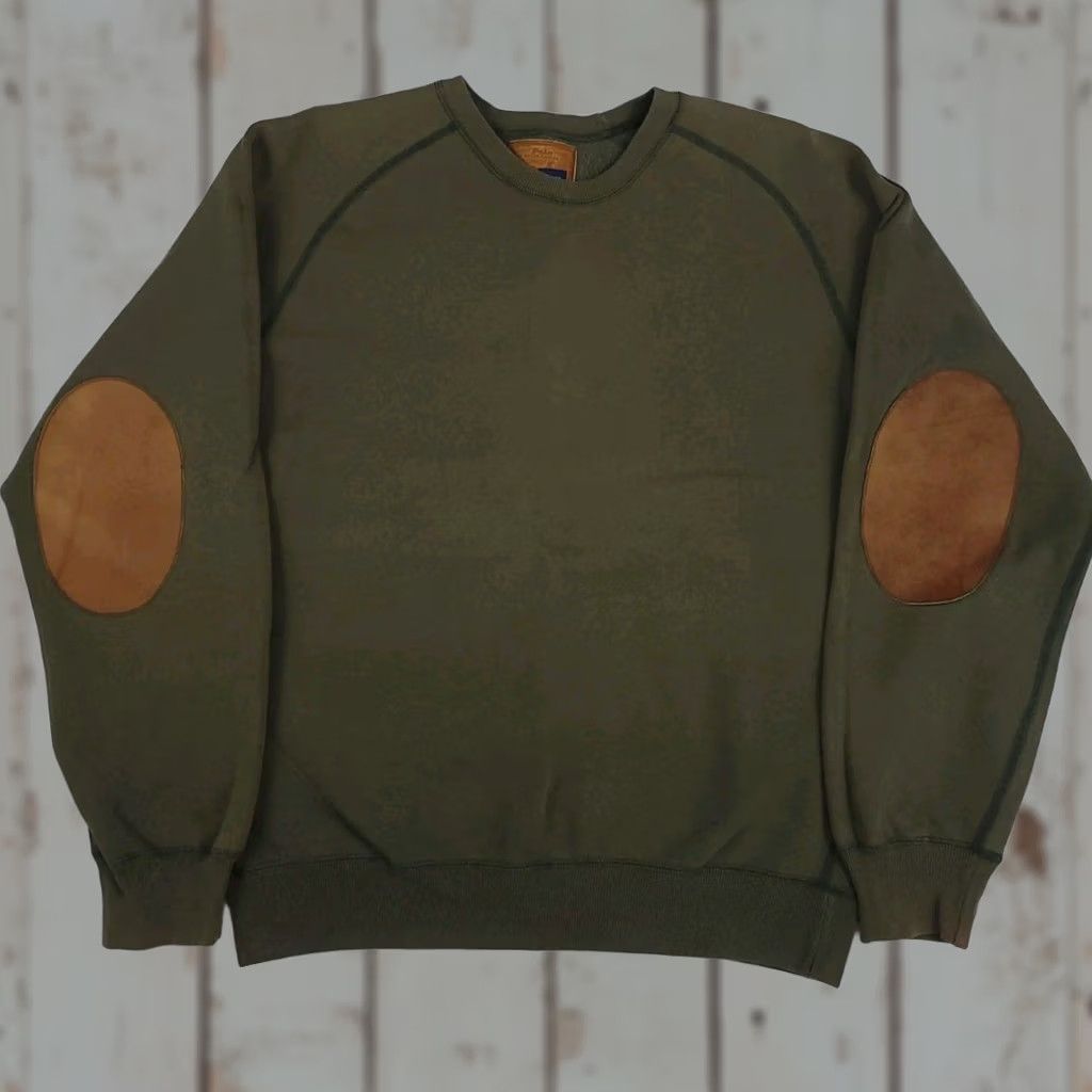 Polo Ralph Lauren VINTAGE Polo Ralph Lauren Sportsman Leather Elbow Sweatshirt Outdoor Greensmen Men S Crew Neck Pullover Patch Leather Leather Elbow Raglan 90s Size US S / EU 44-46 / 1 - 1 Thumbnail