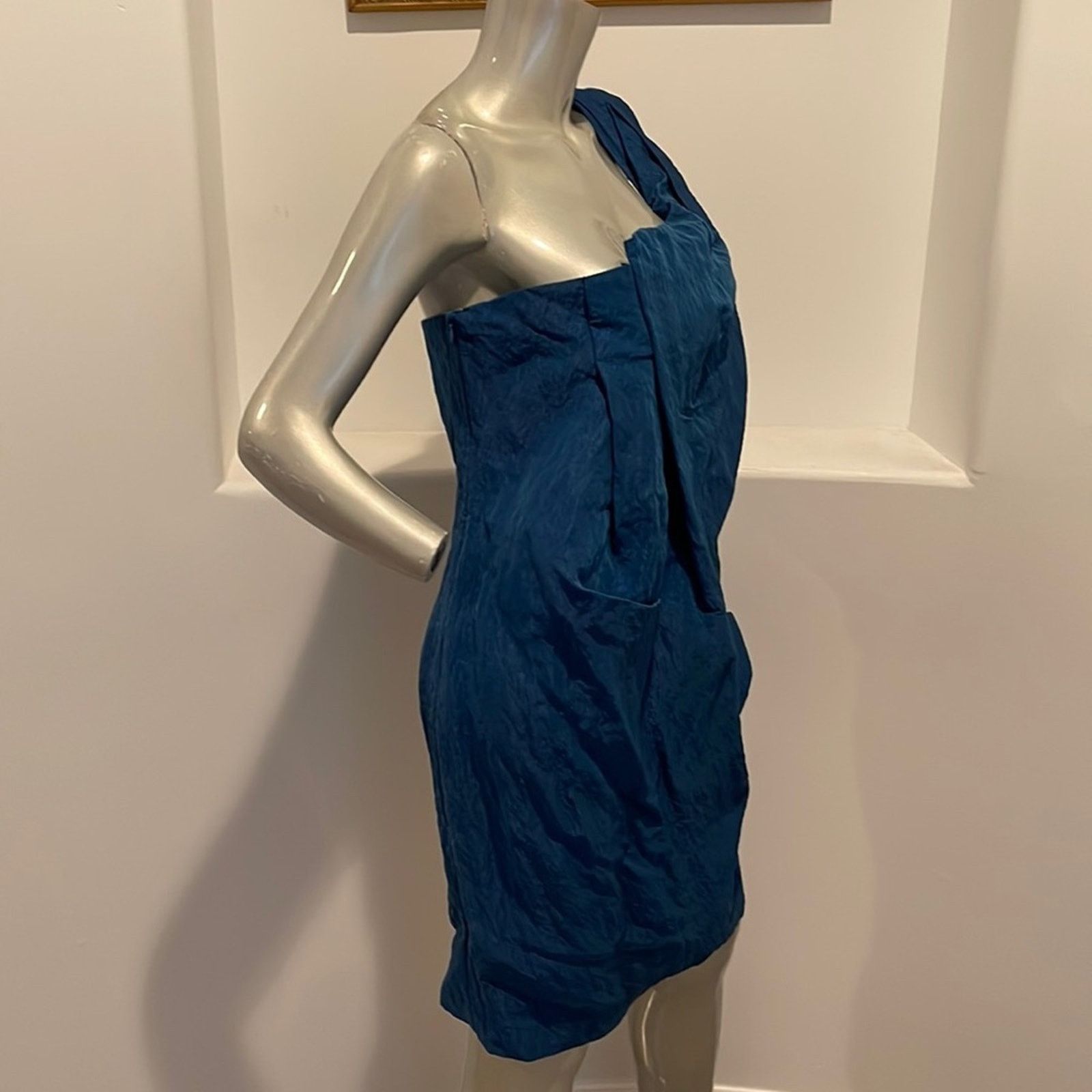 Ports 1961 Ports 1961 Runway One Shoulder Blue Sapphire Dress Size 10 Size L / US 10 / IT 46 - 7 Thumbnail