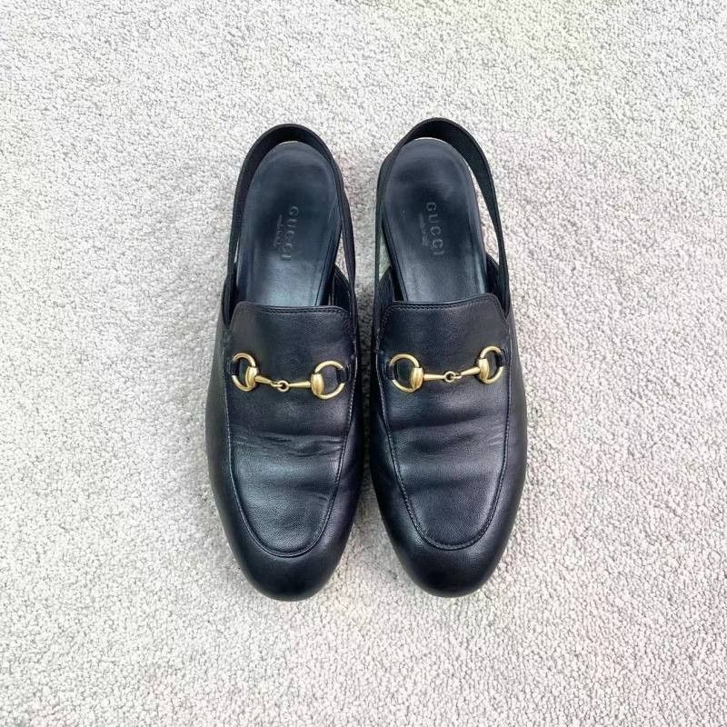Gucci Gucci Black Leather Slip-On Casual Shoes - Size US 5.5 / EU 38 - 6 Thumbnail