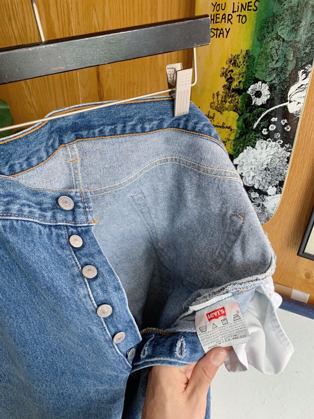 Levi's Vintage Levi’s 501 Released Raw Hem Faded Denim Jeans Size US 36 / EU 52 - 5 Thumbnail
