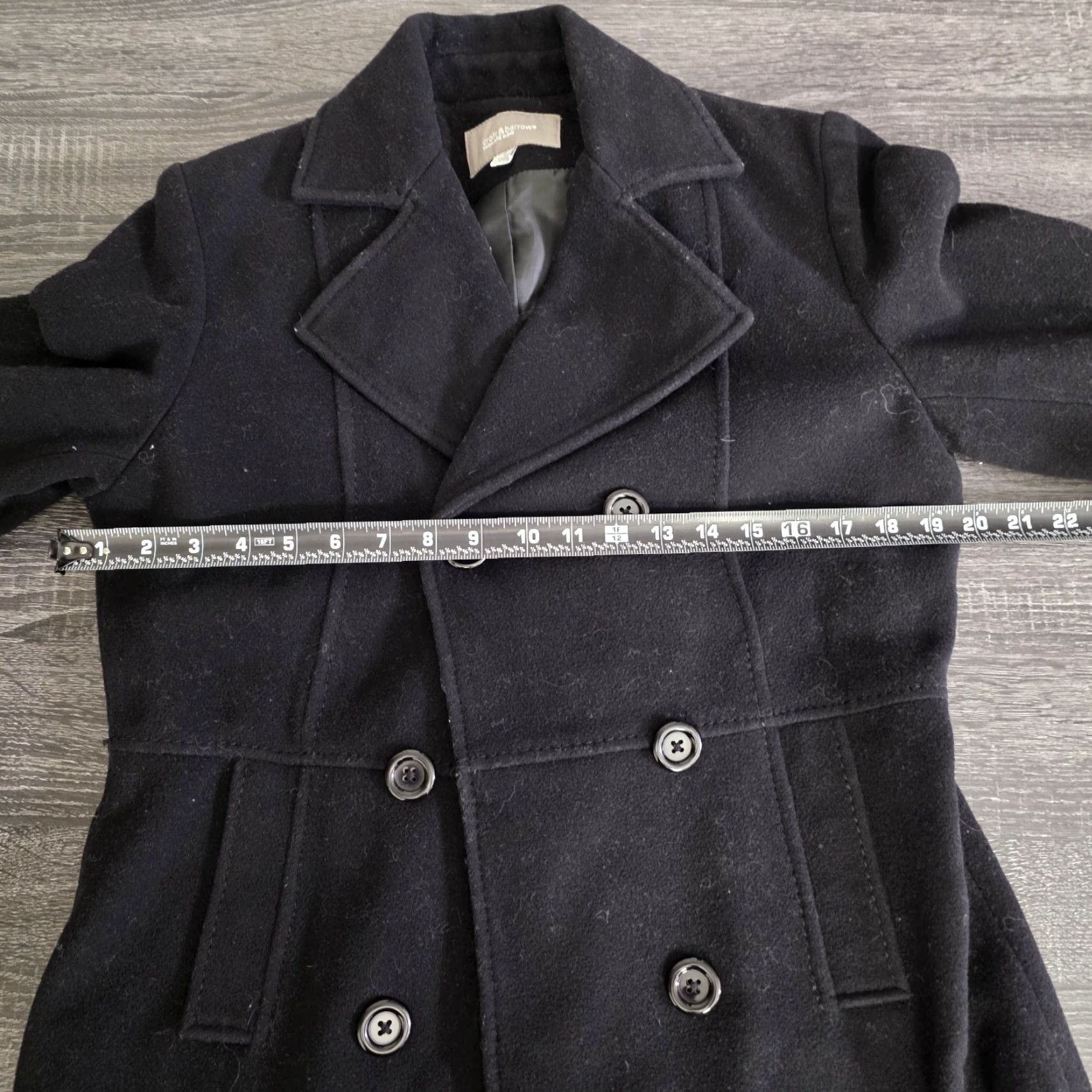 Croft & Barrow VINTAGE Croft Barrow Coat Womens Small Black Double Breasted Cashmere Wool Blend Pea Coat Mens? No. Size S / US 4 / IT 40 - 7 Thumbnail