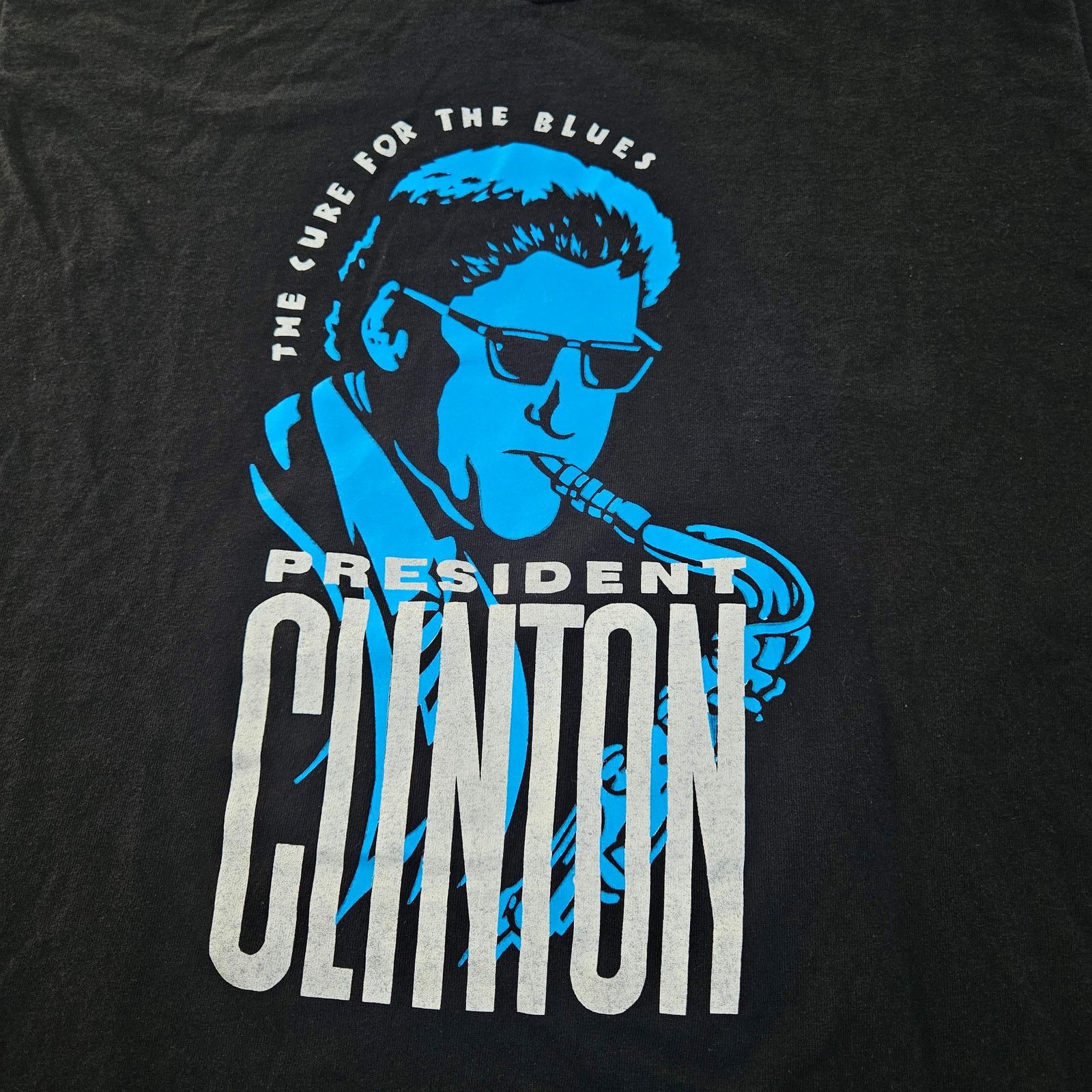 Fruit Of The Loom Vintage 1992 The Cure For Blues Bill Clinton Tee Mens XL Size US XL / EU 56 / 4 - 2 Thumbnail
