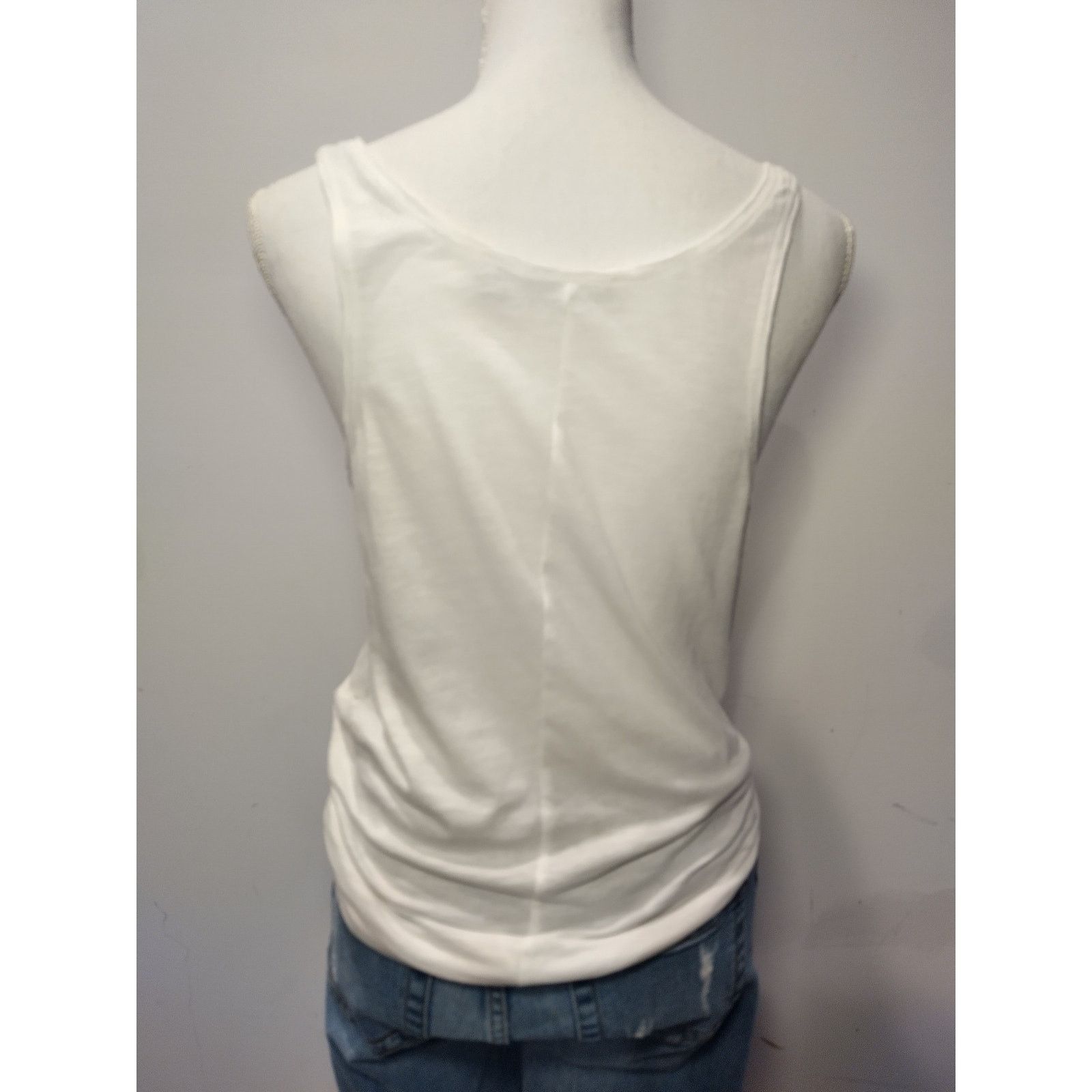14th & Union 14th & Union Women Tank Top Tie Scoop Neck Sleeveless White Size S / US 4 / IT 40 - 2 Thumbnail