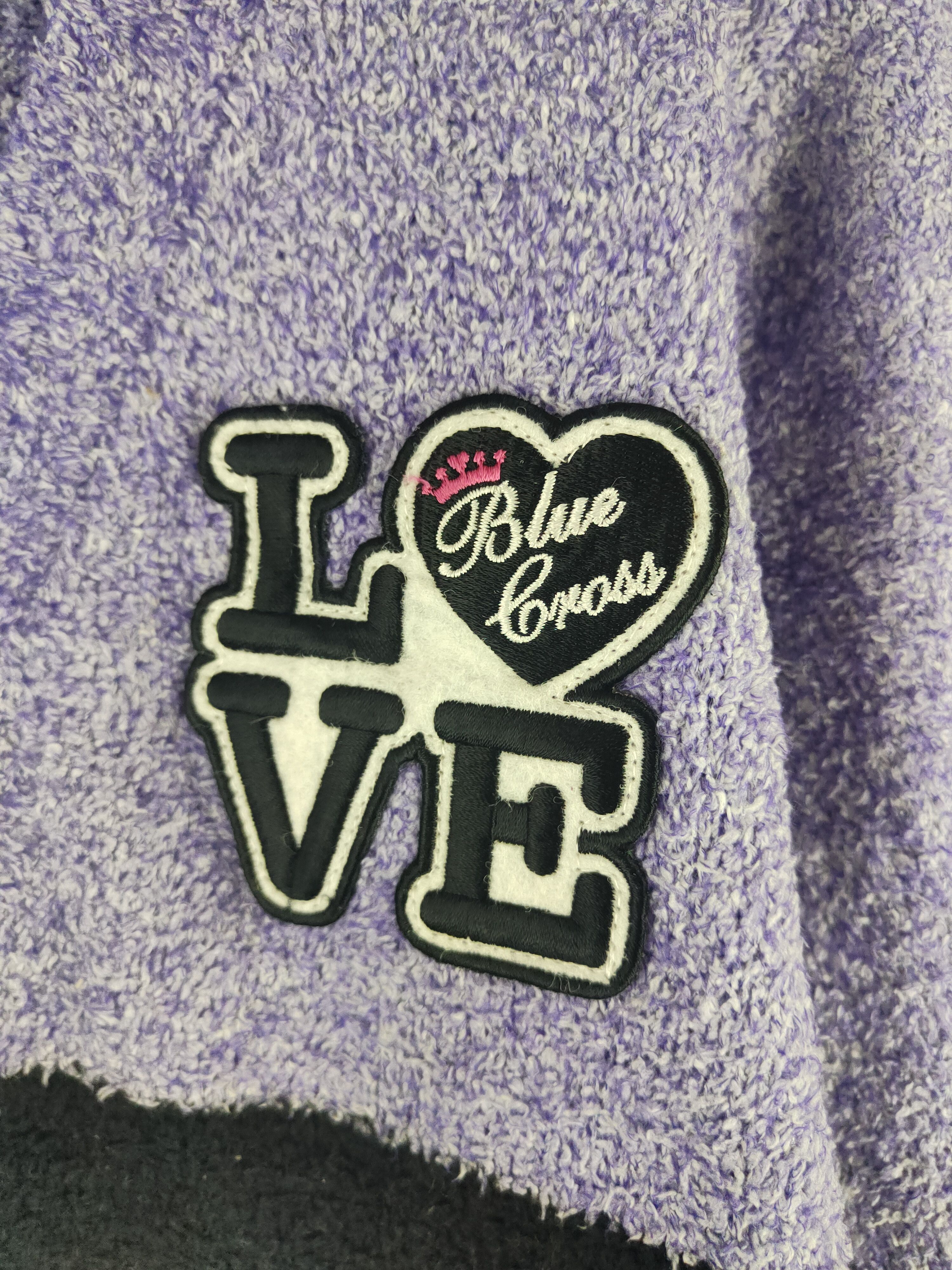 Japanese Brand DL Blue Cross Purple Black Knitwear Cardigan #46-910 Size L / US 10 / IT 46 - 2 Thumbnail