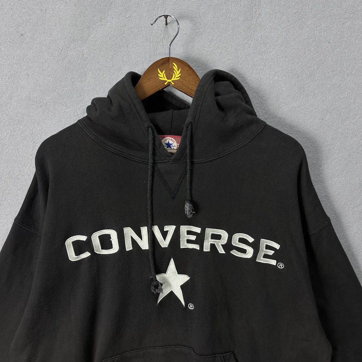 Converse Vintage Converse Hoodie Black Pullover Big Logo Streetwear Size US L / EU 52-54 / 3 - 2 Thumbnail