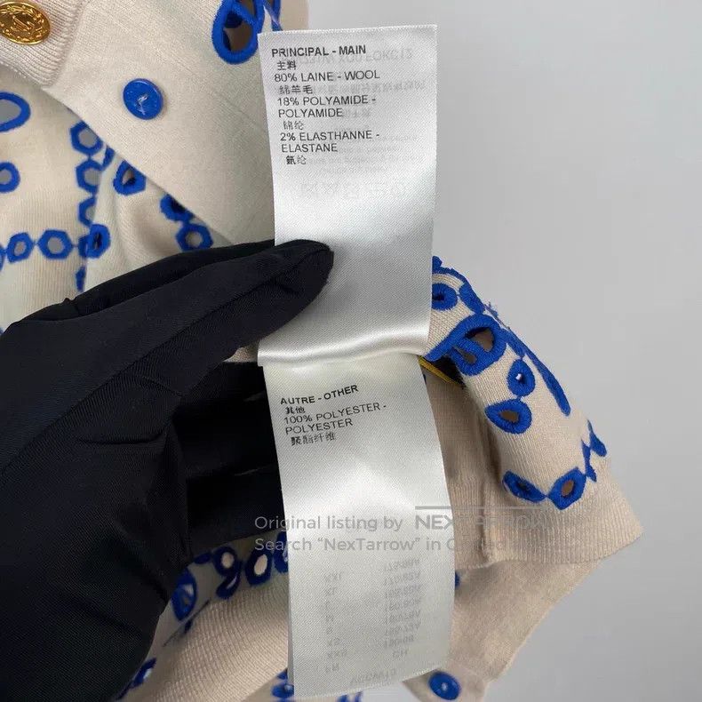 Louis Vuitton Louis Vuitton Blue and White Porcelain Blue Embroidered Ca Size XS / US 0-2 / IT 36-38 - 7 Thumbnail