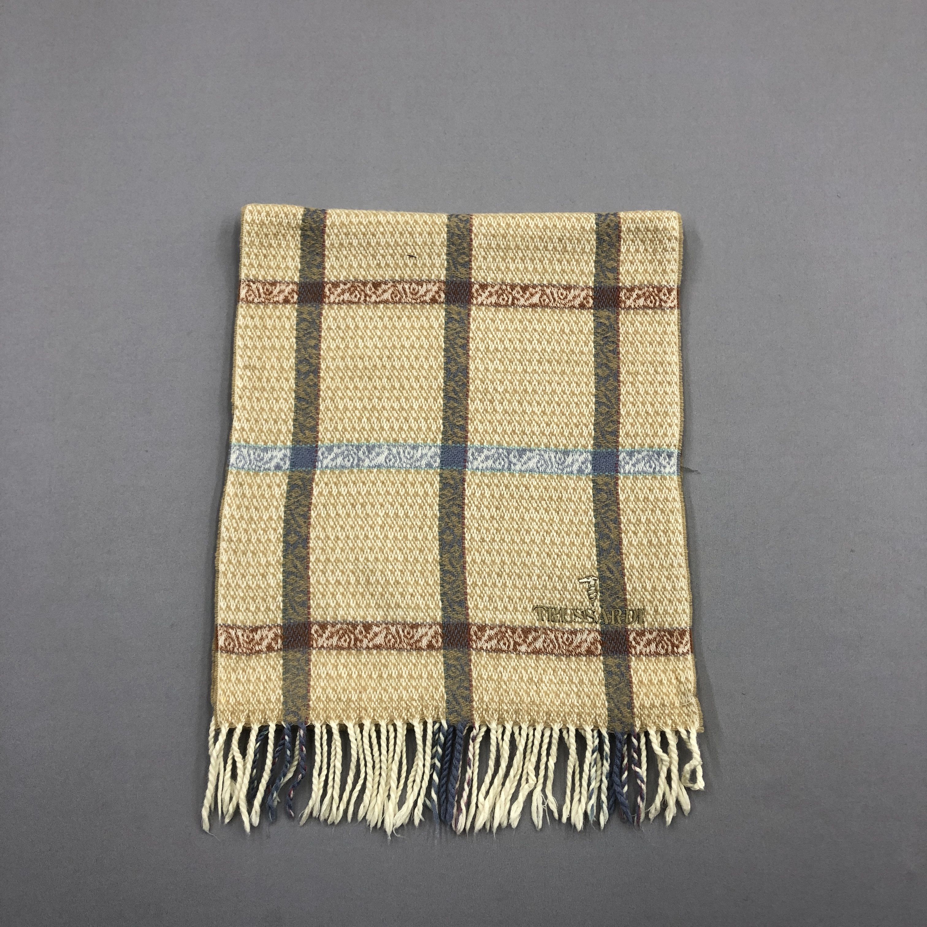 Trussardi Vintage 90s Trussardi Scarf Muffler Wool Cashmere Scarves Size ONE SIZE - 3 Thumbnail