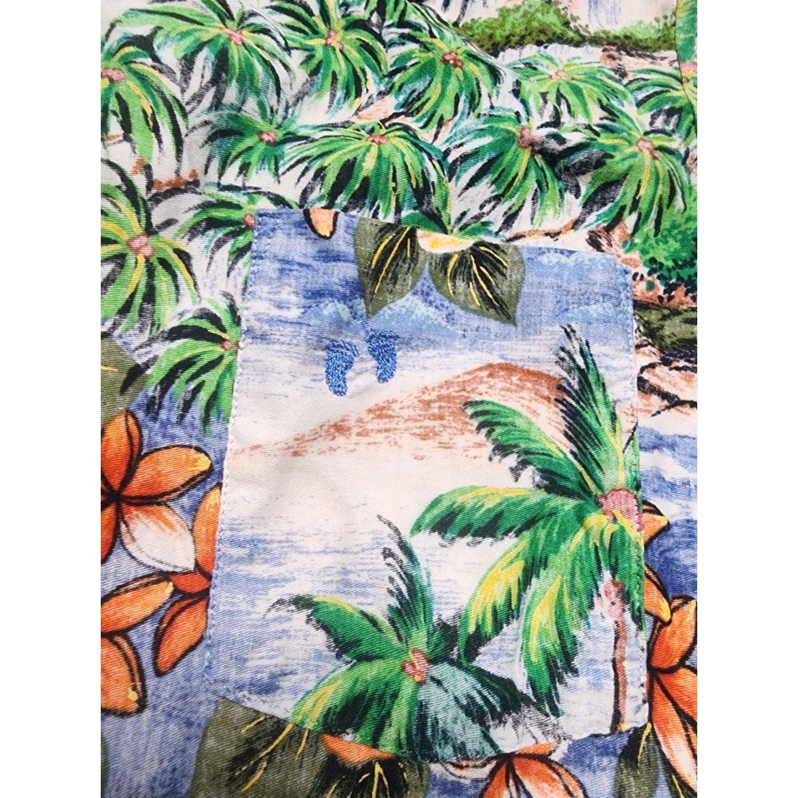 Hang Ten Vintage Hang Ten Hawaiian Shirt Men M Short Sleeve Floral Button-Up 70s Blue Size US M / EU 48-50 / 2 - 4 Thumbnail