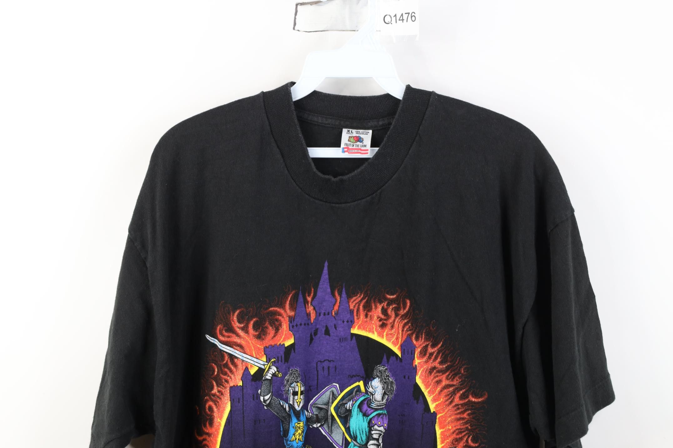 Vintage Vintage 90s Excalibur Casino Knight Sword Fight Fire T-Shirt Size US XL / EU 56 / 4 - 2 Thumbnail