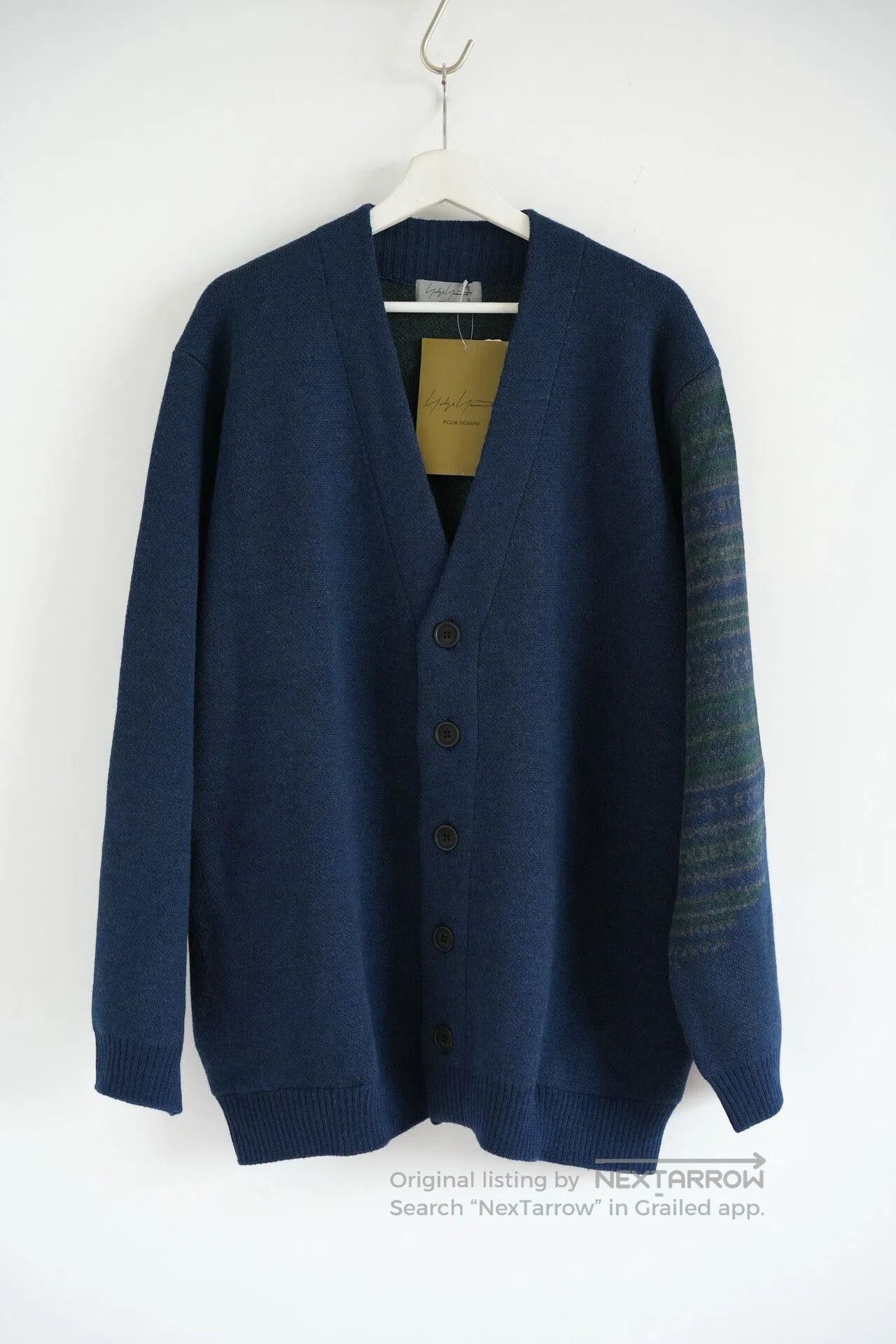 Yohji Yamamoto Yohji Yamamoto Blue Green Striped Sweater Cardigan. Size US L / EU 52-54 / 3 - 1 Thumbnail