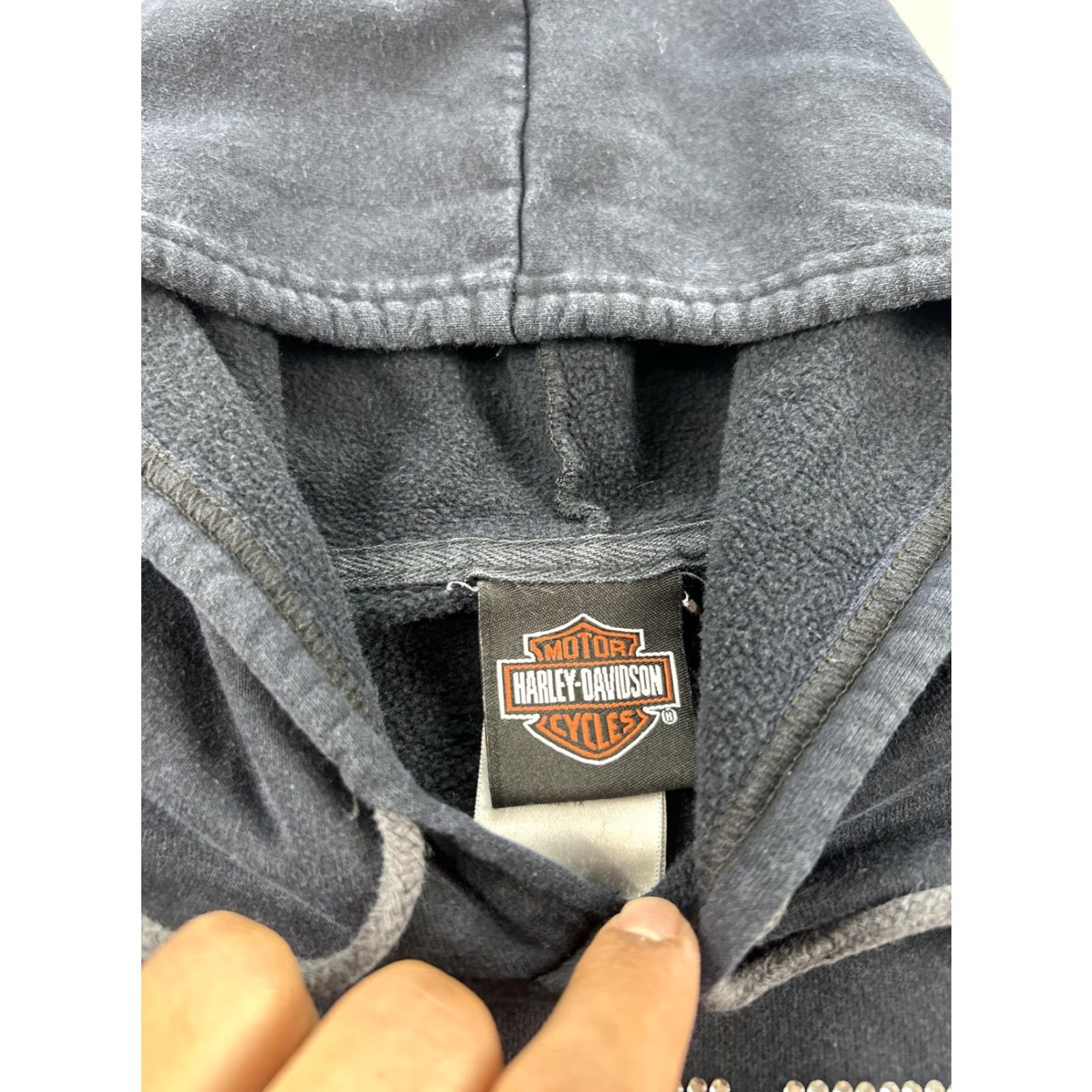 Harley Davidson VINTAGE Harley-Davidson Hoodie 1X Womens Y2K Black Rhinestone Wings Sleeve Flame Size XL / US 12-14 / IT 48-50 - 3 Thumbnail