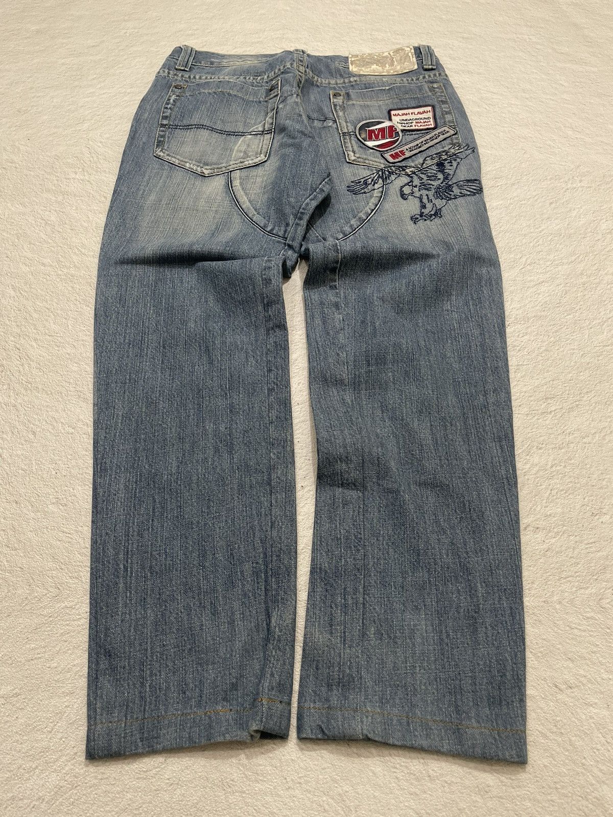 If Six Was Nine × Japanese Brand × Le Grande Bleu (L.G.B.) 2000s Majah Flavah bordir eagle y2k Style Size US 31 - 6 Thumbnail