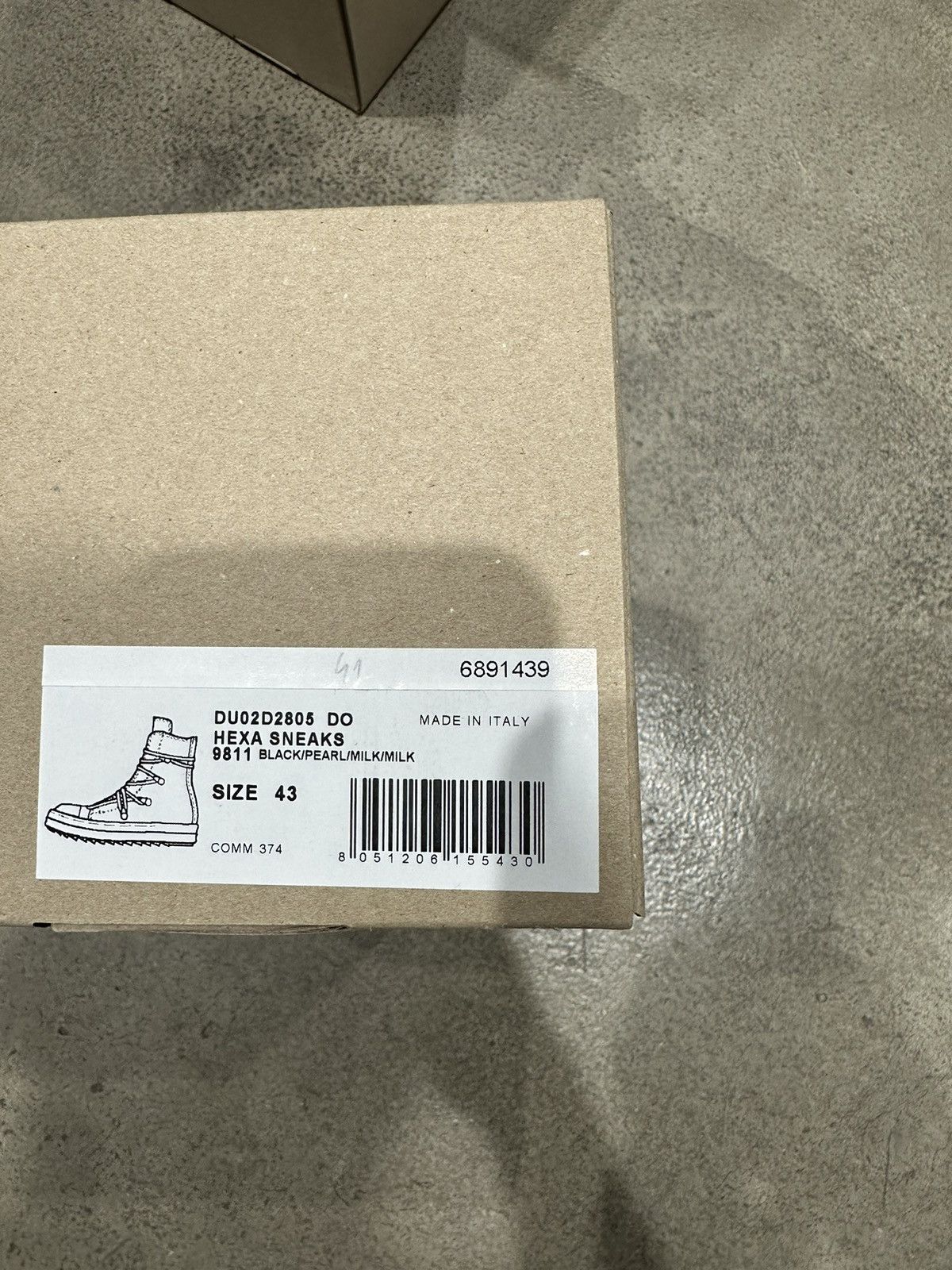 Rick Owens Drkshdw RICK OWENS - DRKSHDW Hexa Sneaker Black Pearl Milk Size US 10 / EU 43 - 7 Thumbnail