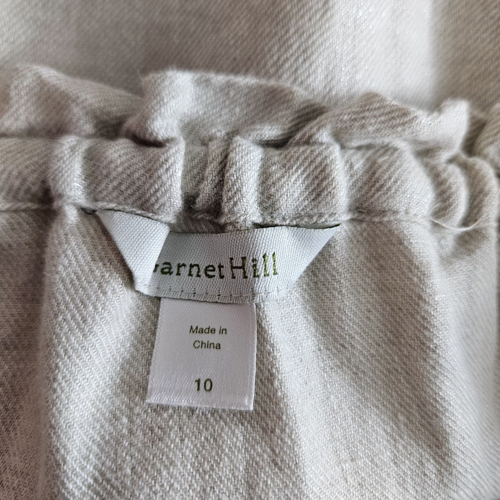 Vintage Garnet Hill Womens Linen Skirt Sz 10 Beige Pockets A-Line Short 20.5" Waist 15" Length Size 32" / US 10 / IT 46 - 4 Thumbnail