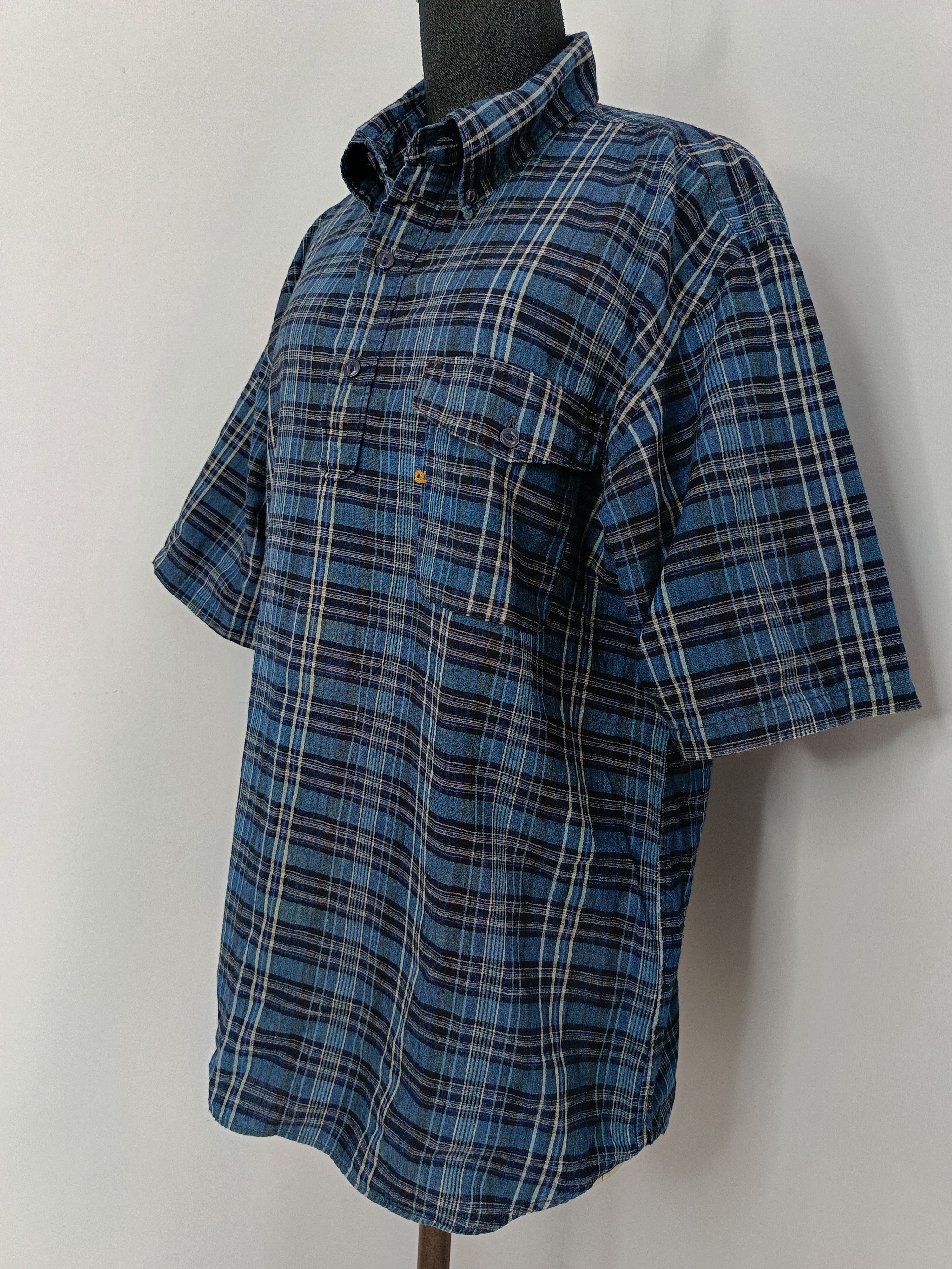 45rpm 45RPM studio by R 3 Japan blue plaid indigo pullover shirt Size US L / EU 52-54 / 3 - 4 Thumbnail