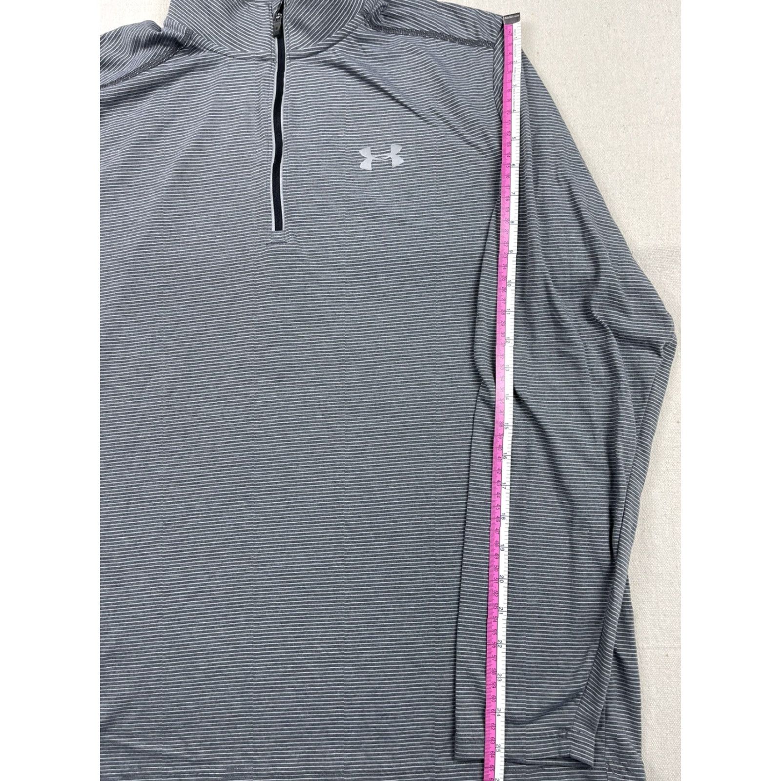 Under Armour Under Armour Shirt Men XL Gray HeatGear 1/4 Zip Mock Neck Long Sleeve Running Activewear Mens Size US XL / EU 56 / 4 - 5 Thumbnail