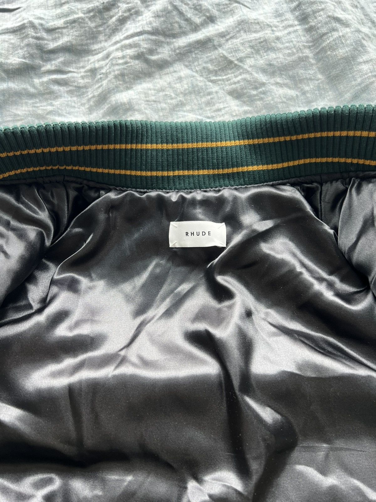 Rhude 2995USD Chenille Letterman Varsity Jacket Green/Tan Size US L / EU 52-54 / 3 - 7 Thumbnail
