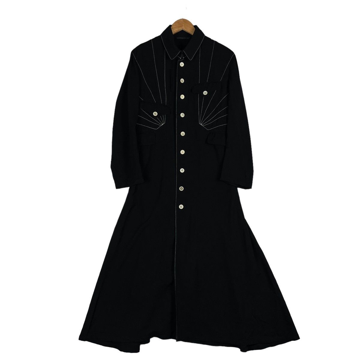 Yohji Yamamoto 🔥SPRING WINTER LONG JACKET WITH SUNRAYS OF JAPAN DESIGN Size S / US 4 / IT 40 - 2 Thumbnail
