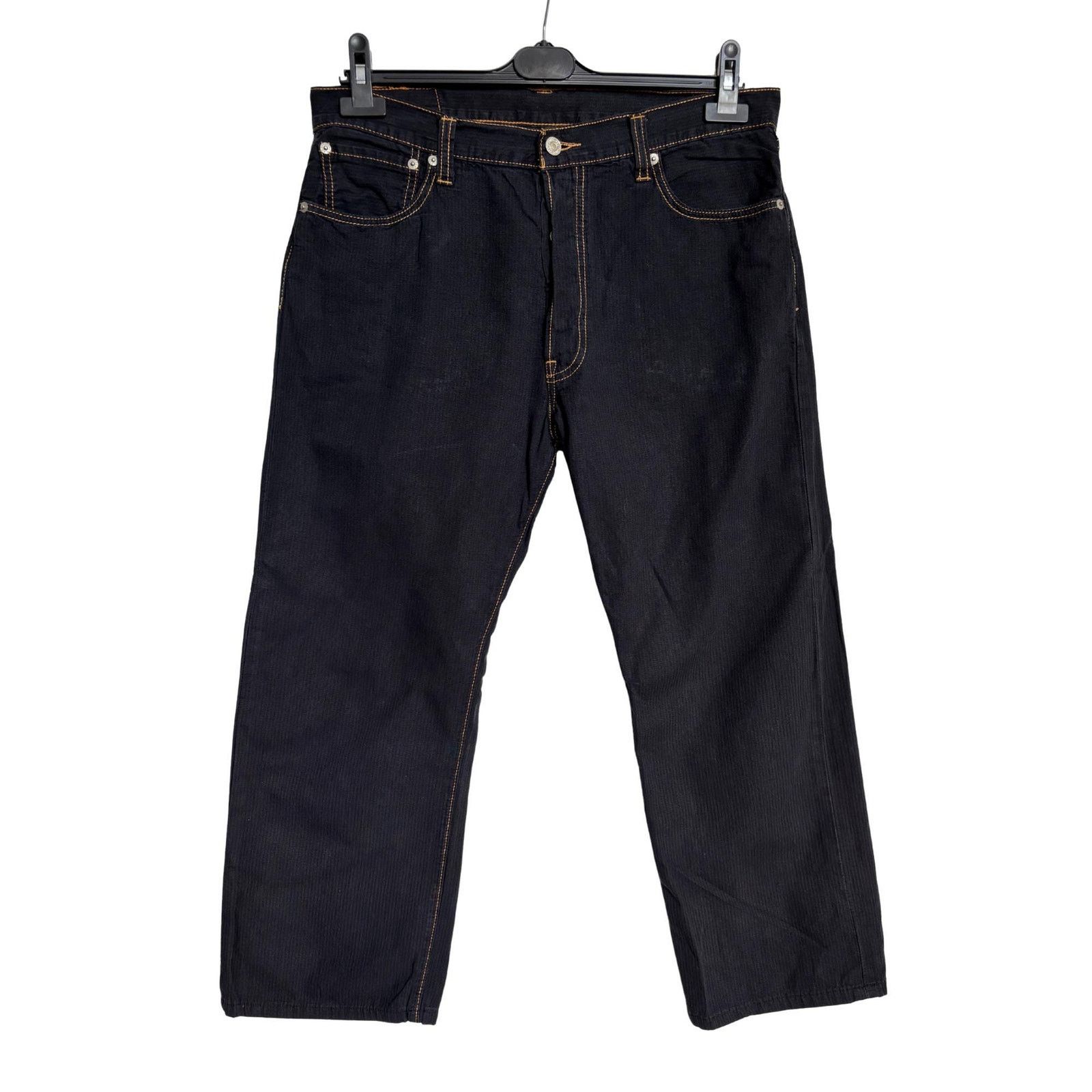 Levi's × Levi's Vintage Clothing × Vintage Levi’s 501 W36 L30 Black Pinstripe Button Fly Denim Jeans Size US 36 / EU 52 - 3 Thumbnail