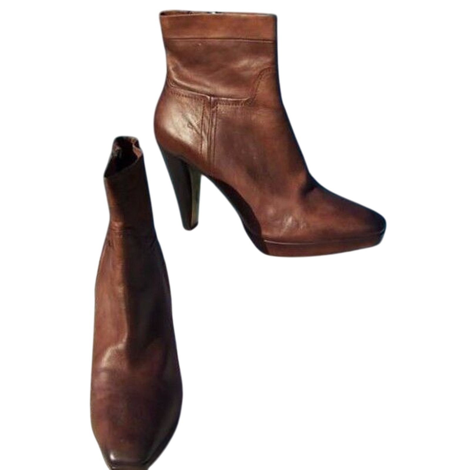 Donald Pliner Donald Pliner Brown Leather Boot 3/4" Platform Zip NWT $535 Size US 8.5 / IT 38.5 - 4 Thumbnail