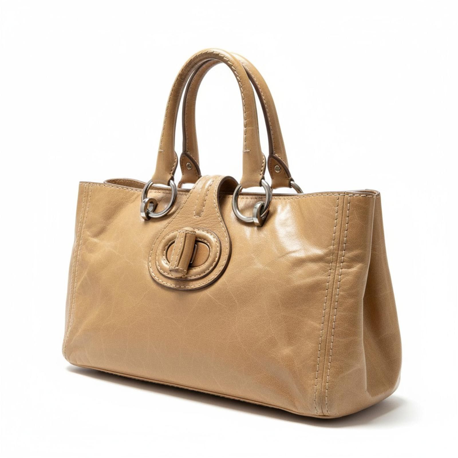 Prada Prada - Beige Leather Handbag Size ONE SIZE - 1 Thumbnail