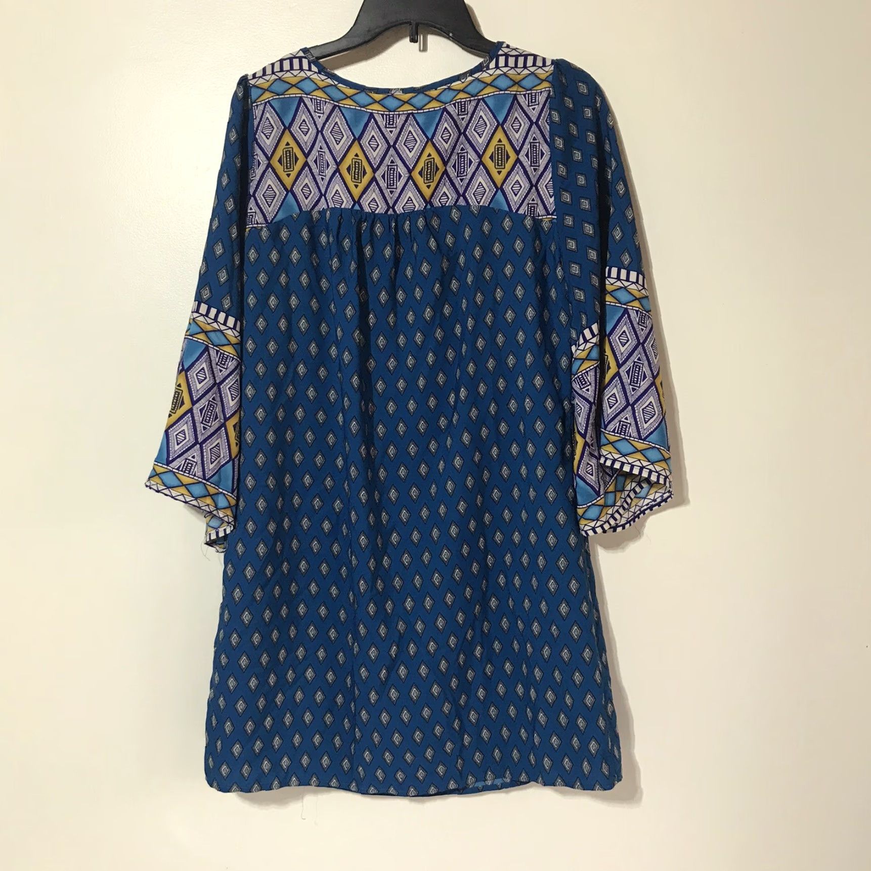 Bell Alya Dress Geometric 3/4 Sleeve Knee Length Womens Size S Multicolor Flutter Sleeve V-Neck Pullover Lightweight Size S / US 4 / IT 40 - 3 Thumbnail