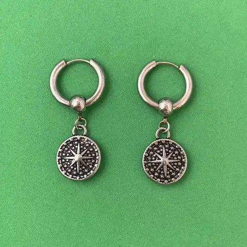 Jewelry 925 Silver Plated Sun Dangle Drop Earrings For Men Women