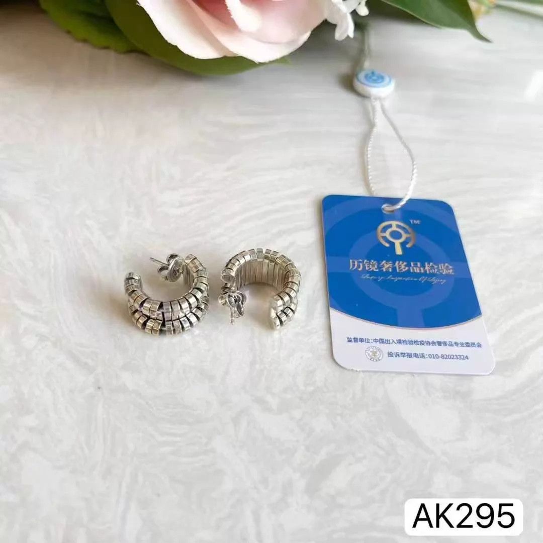 Bottega Veneta BV 925 Silver Earrings AK295 Authenticated Size ONE SIZE - 6 Thumbnail