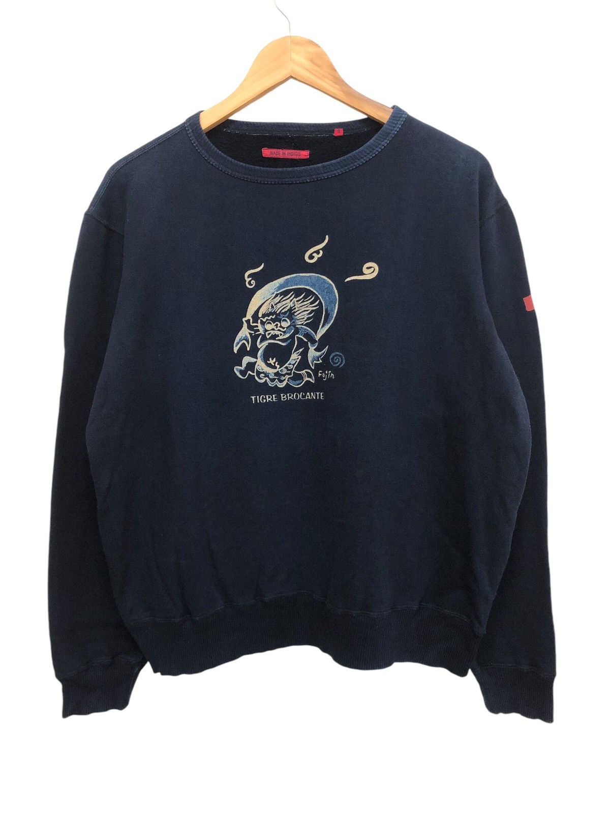 Indigo × Japanese Brand × TIGRE BROCANTE BEAUTY 🇯🇵 MADE IN INDIGO FUJIN TIGRE BROCANTE SWEATSHIRT Size US S / EU 44-46 / 1 - 1 Thumbnail
