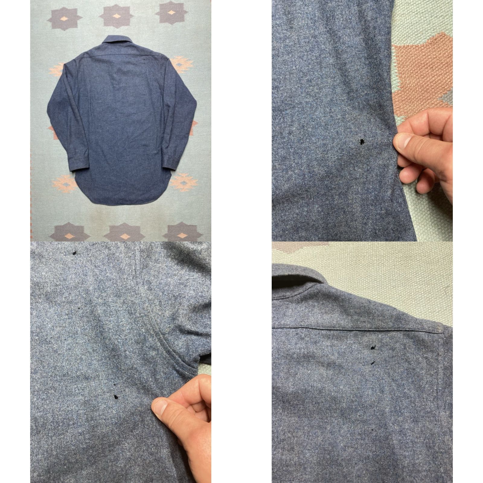 Pendleton VINTAGE Pendleton Shirt Mens Long Sleeve Button-Up Blue Gray One Pocket S Small Size US S / EU 44-46 / 1 - 8 Thumbnail