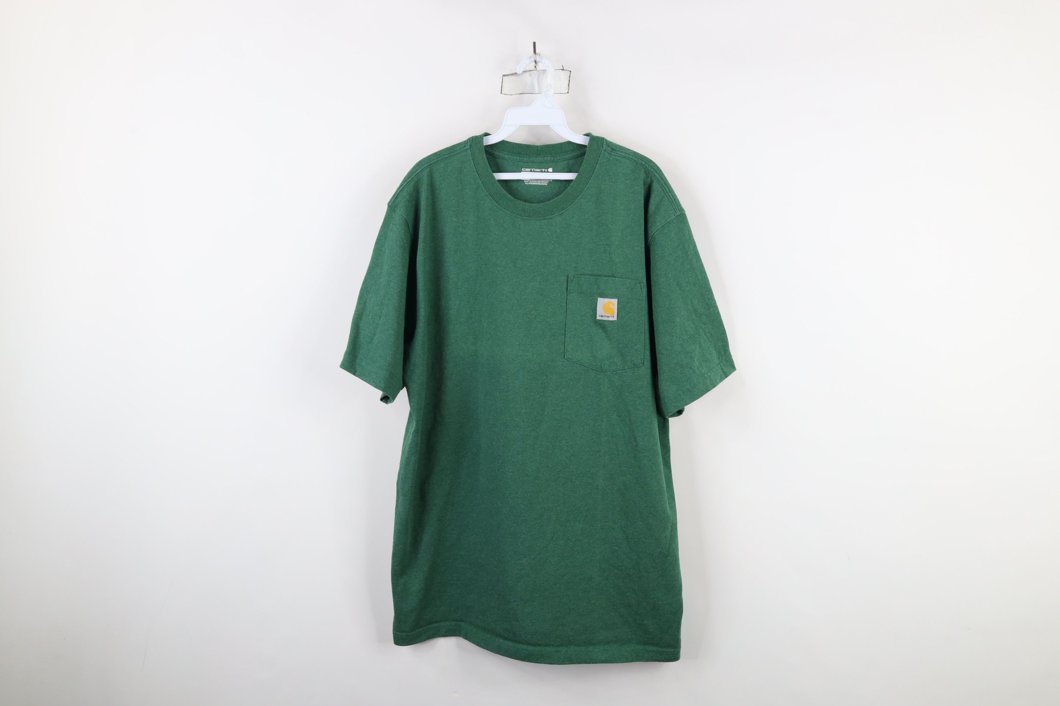 Carhartt × Vintage Vintage Y2K Carhartt Spell Out Pocket T-Shirt Heather Green Size US L / EU 52-54 / 3 - 1 Thumbnail