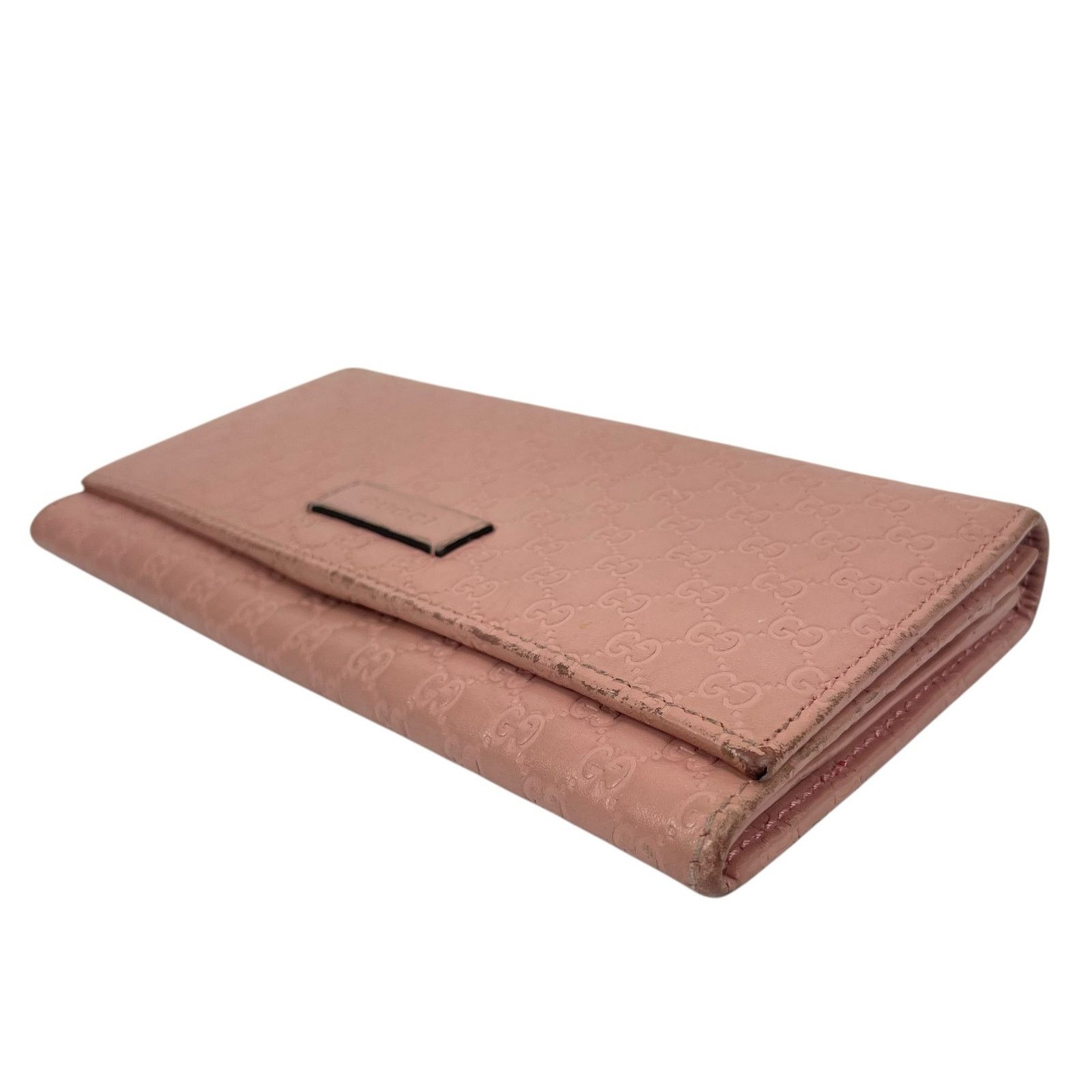 Gucci GUCCI Pink Microguccissim Leather Long Bifold Wallet GG Logo Size ONE SIZE - 4 Thumbnail