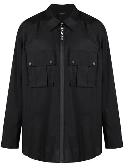 o1srvl11e1123 Zip-up Shirt in Black
