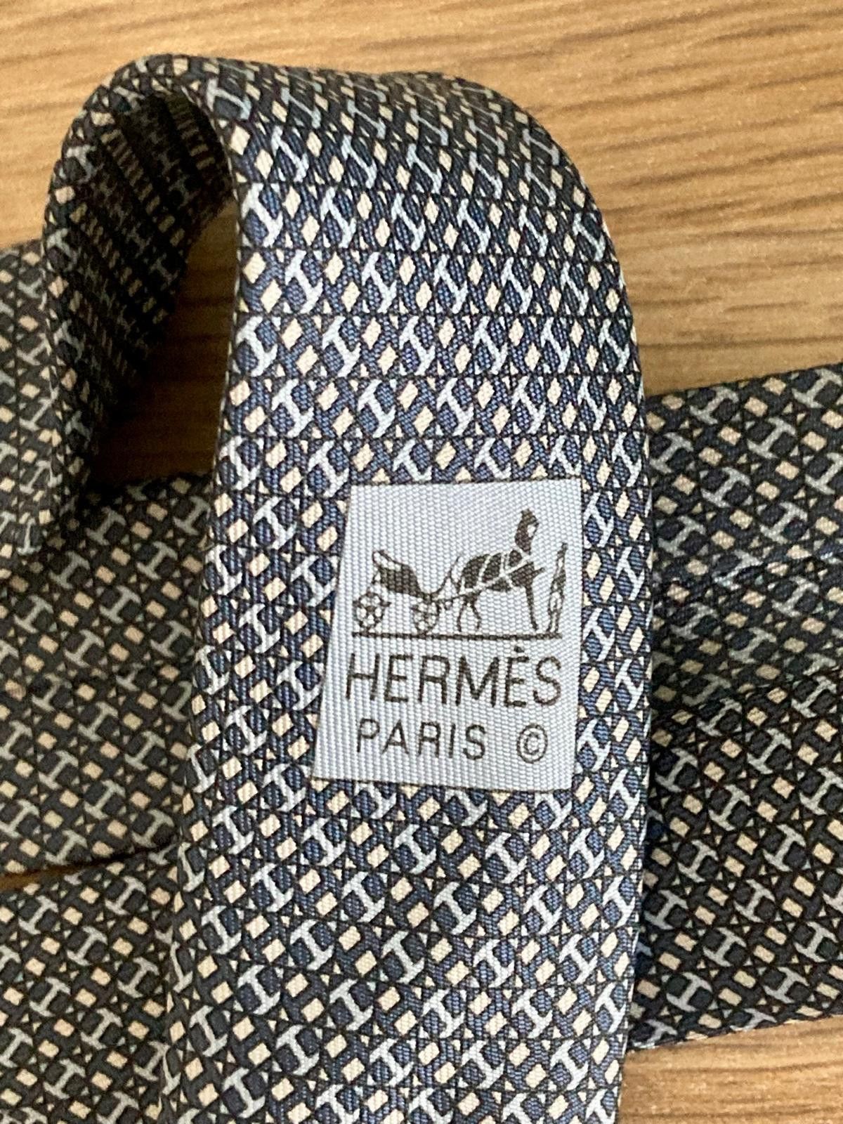 Hermes Blue Hermès H Tie Size ONE SIZE - 3 Thumbnail