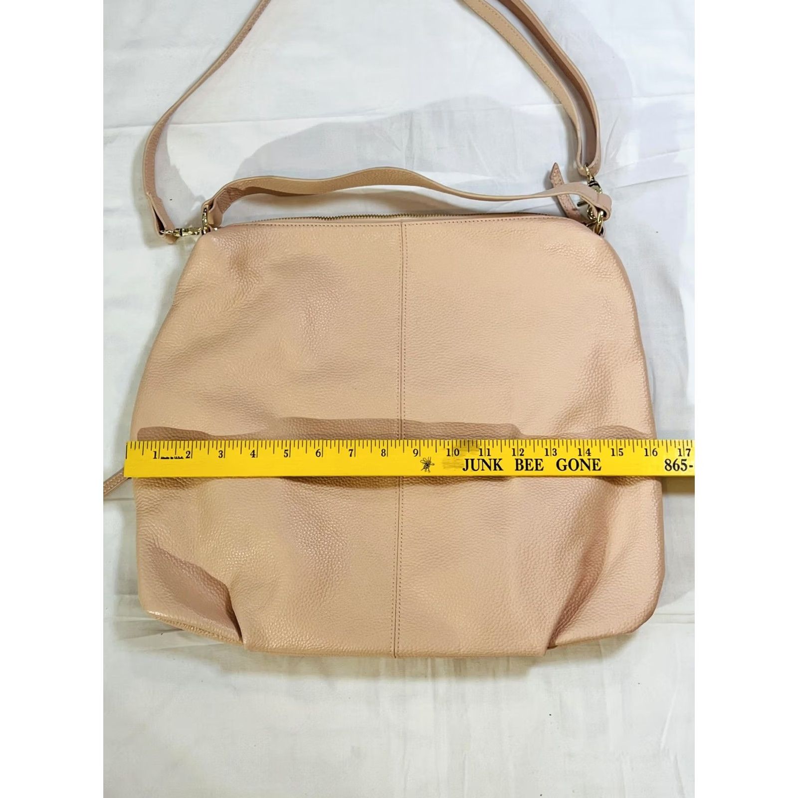 Vintage LAGGO Shoulder Bag Womens Large Beige Leather Tote Purse Studded Pocket Size ONE SIZE - 5 Thumbnail