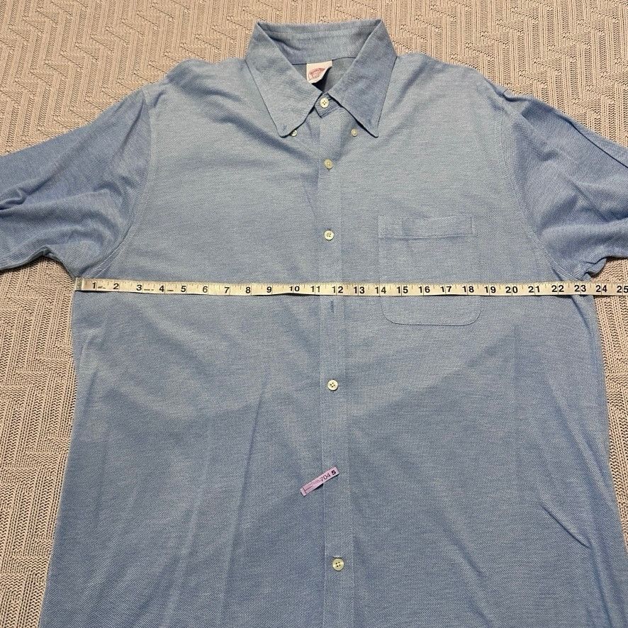 Brooks Brothers Brooks Brothers blue jersey knit short sleeve button down Size US M / EU 48-50 / 2 - 6 Thumbnail