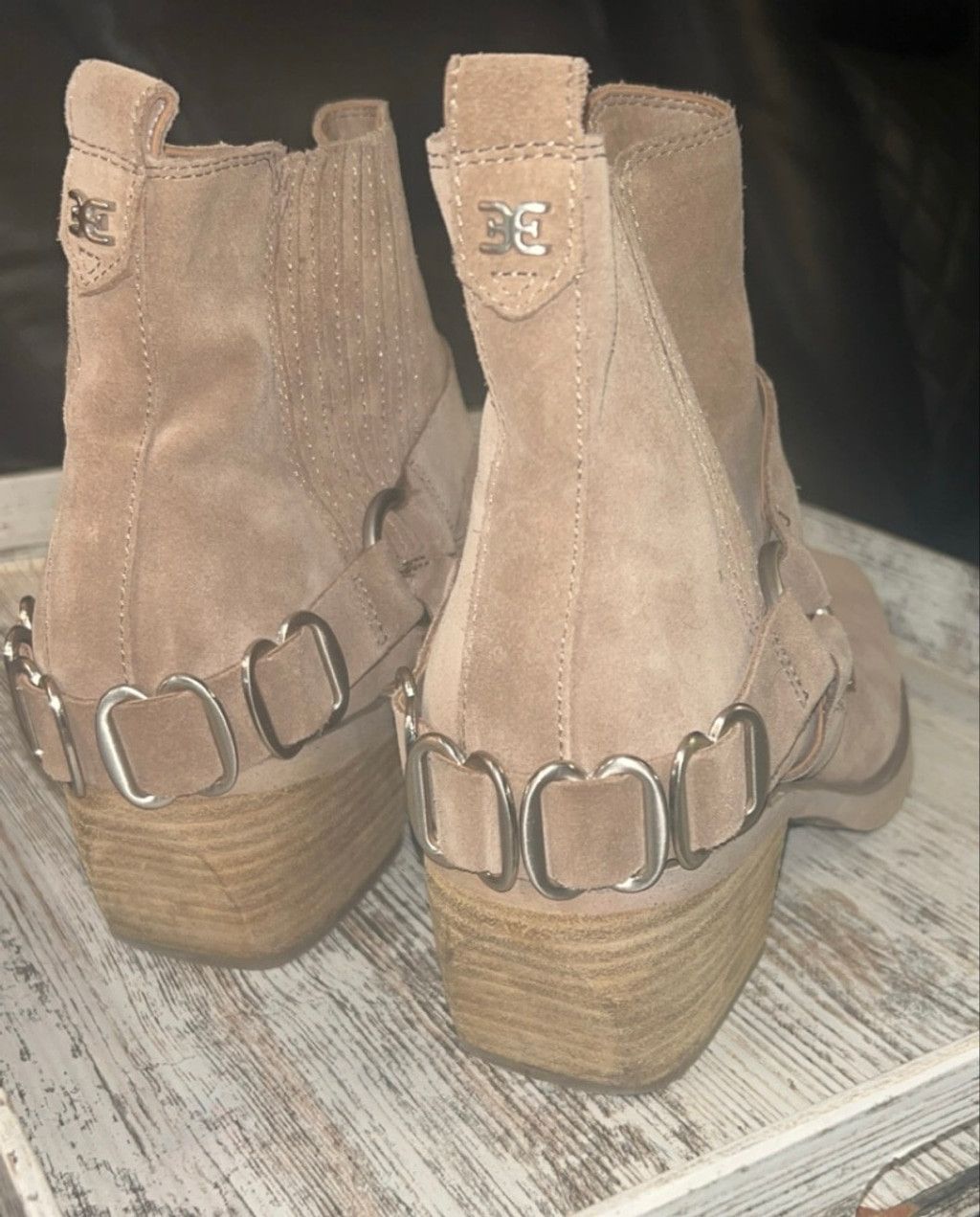 Sam Edelman Women's Sam Edelman Beige Suede Ankle Boots & Booties Size 9 Size US 7 / IT 37 - 2 Thumbnail