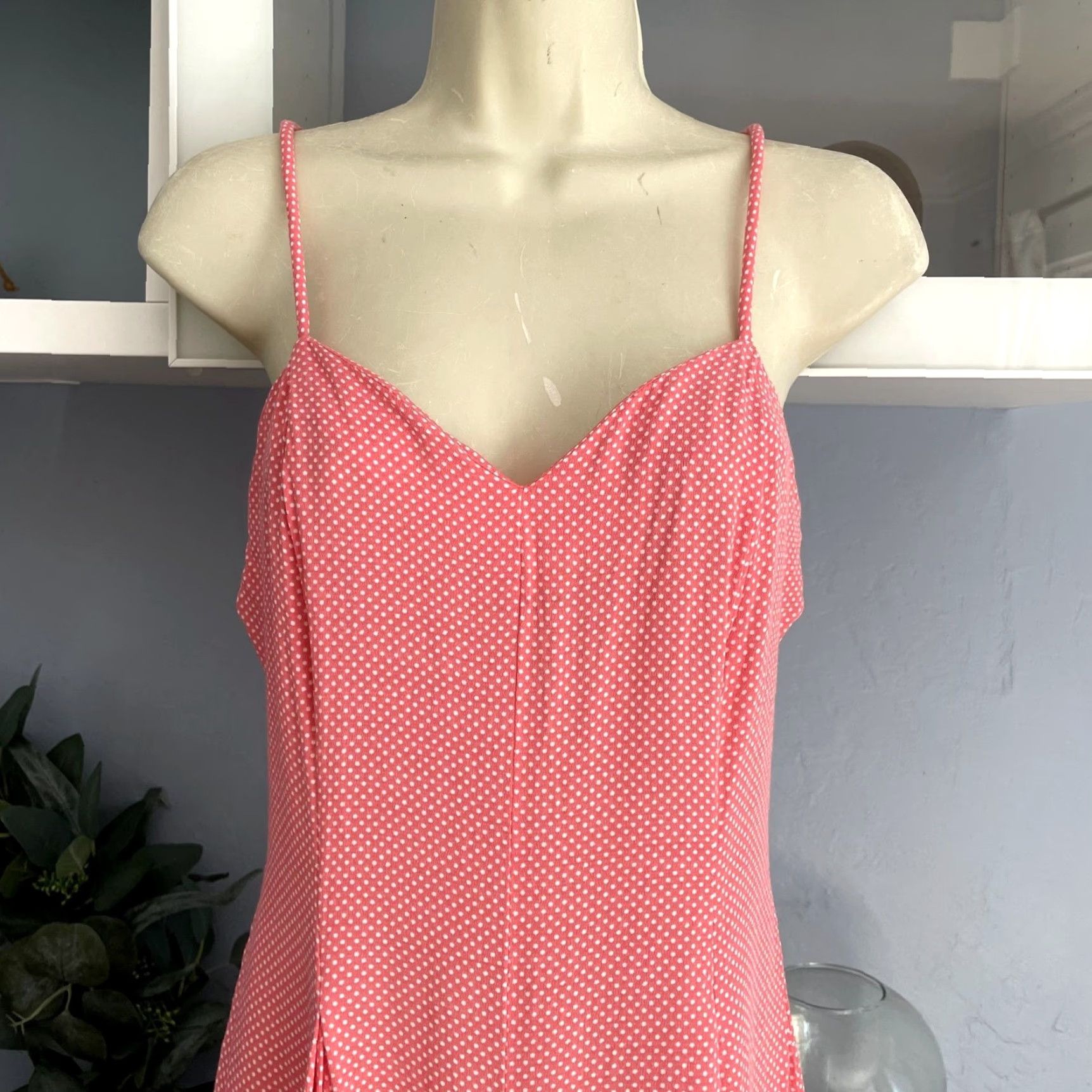 Vintage VINTAGE Rampage Pink Polka Dot Jumpsuit Romper XS/S Cropped 90s Wide Leg Sleeveless Zip Womens One-Piece Casual Spring Summer Size 26" / US 2 / IT 38 - 6 Thumbnail