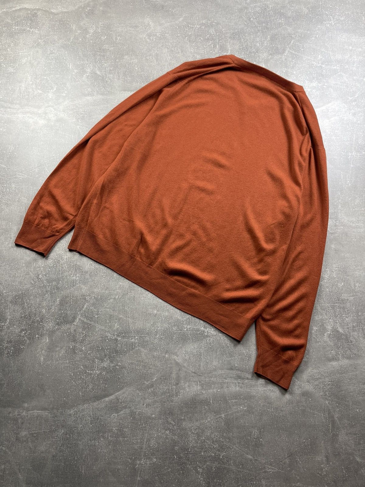 Brioni Brioni 100%Cashmere Luxury V-Neck Knit Orange Sweater Brown Size US L / EU 52-54 / 3 - 7 Thumbnail