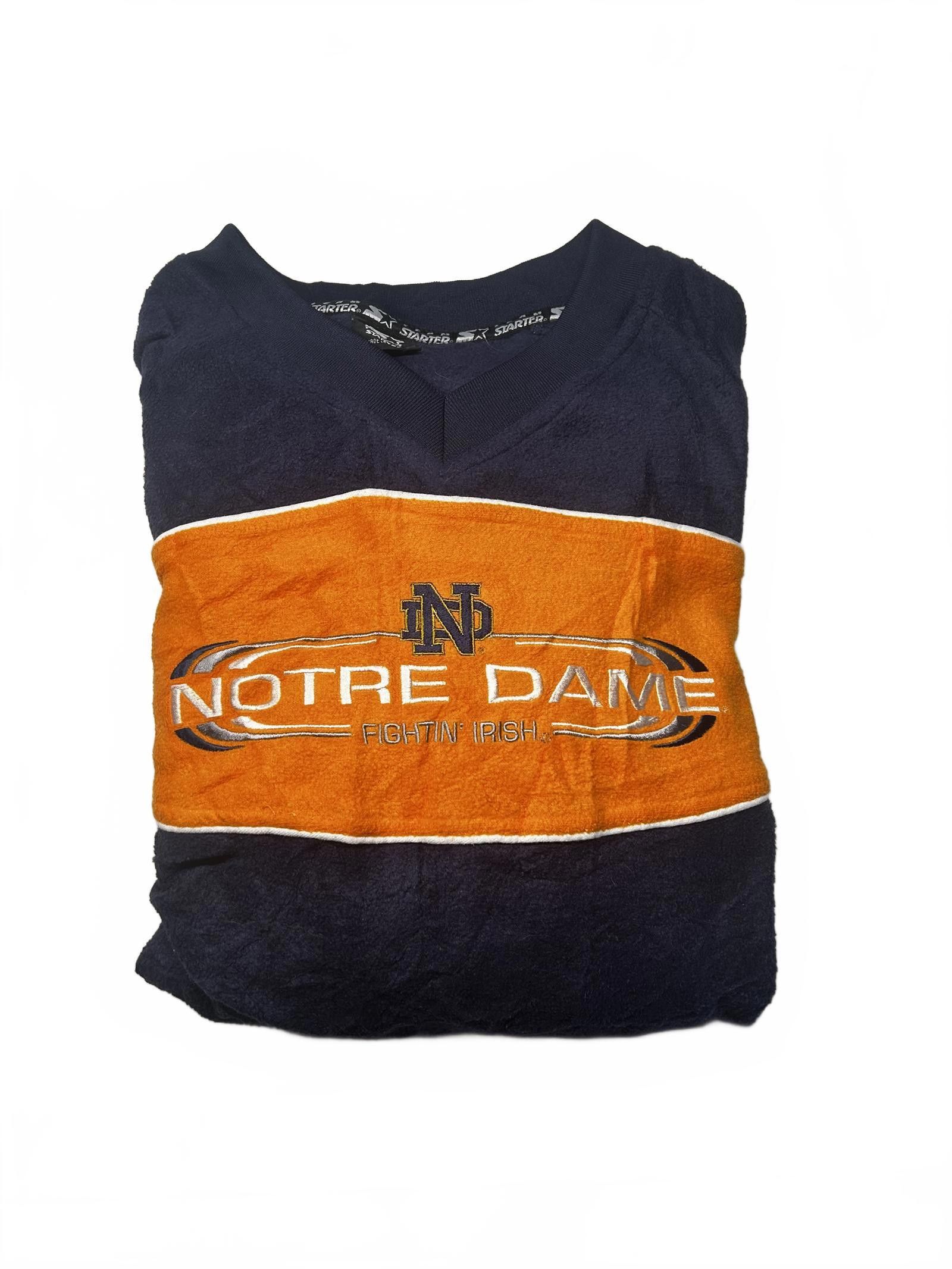 Designer Vintage Notre Dame Crewneck Sweatshirt - Navy & Orange Size US XL / EU 56 / 4 - 8 Thumbnail