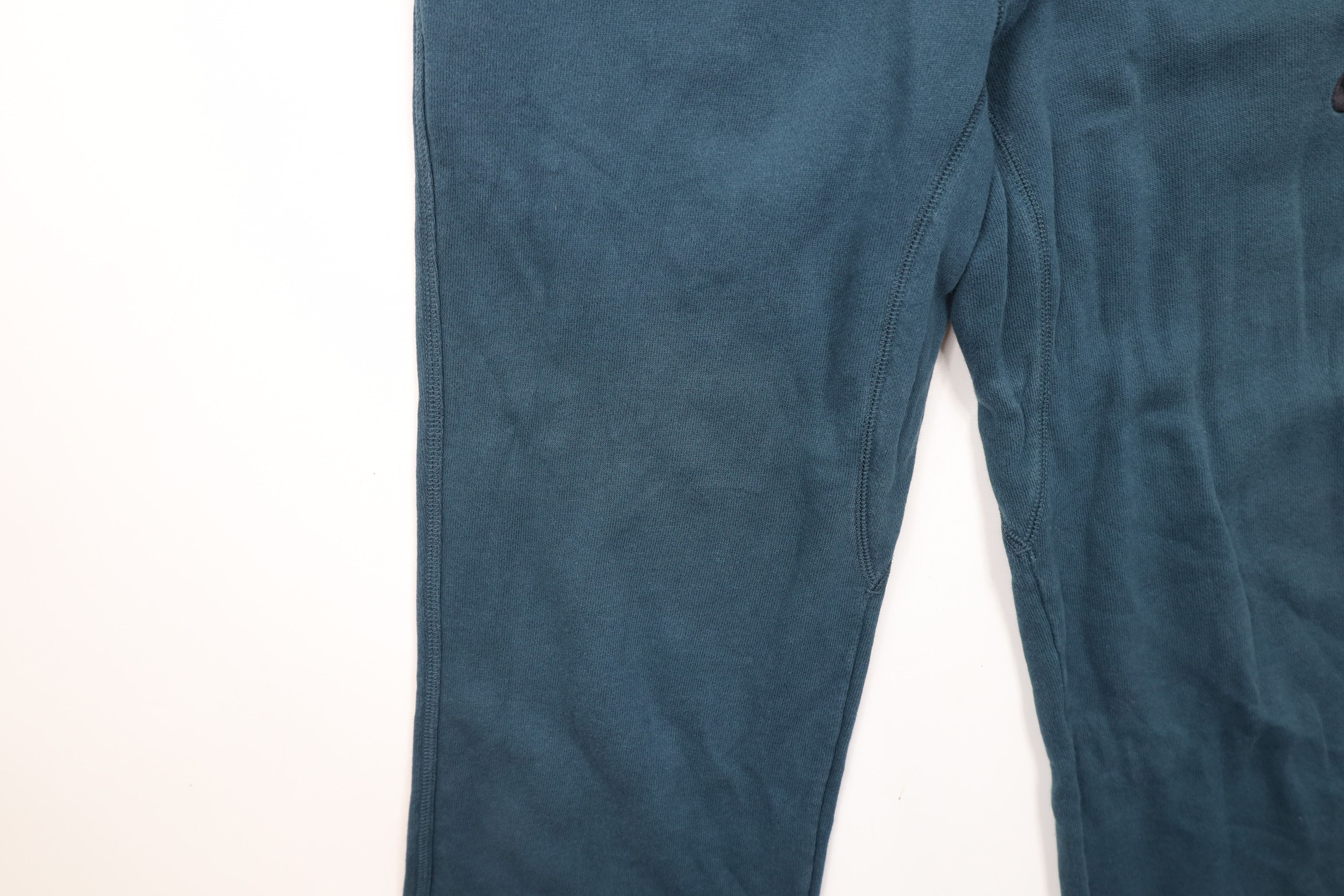 Nike × Vintage Vintage Nike Swoosh Cotton Ribbed Knit Wide Sweatpants Teal Size US 34 / EU 50 - 6 Thumbnail