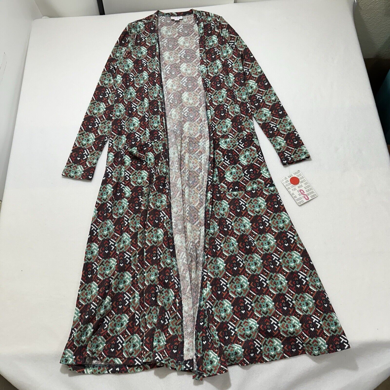 Other LuLaRoe Sarah Small Duster Cardigan Sweater Pocket Geometric Size S / US 4 / IT 40 - 1 Thumbnail