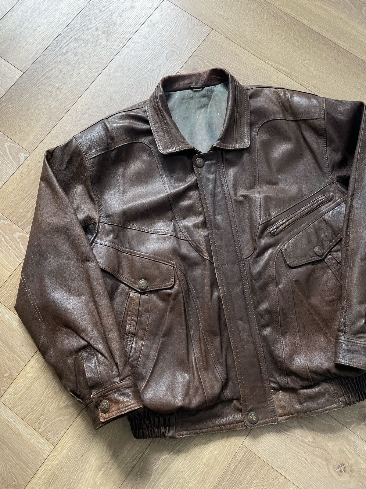 Vintage Vintage Y2k Black Real Leather Zip Bomber Jacket Avant Garde Size US XL / EU 56 / 4 - 3 Thumbnail