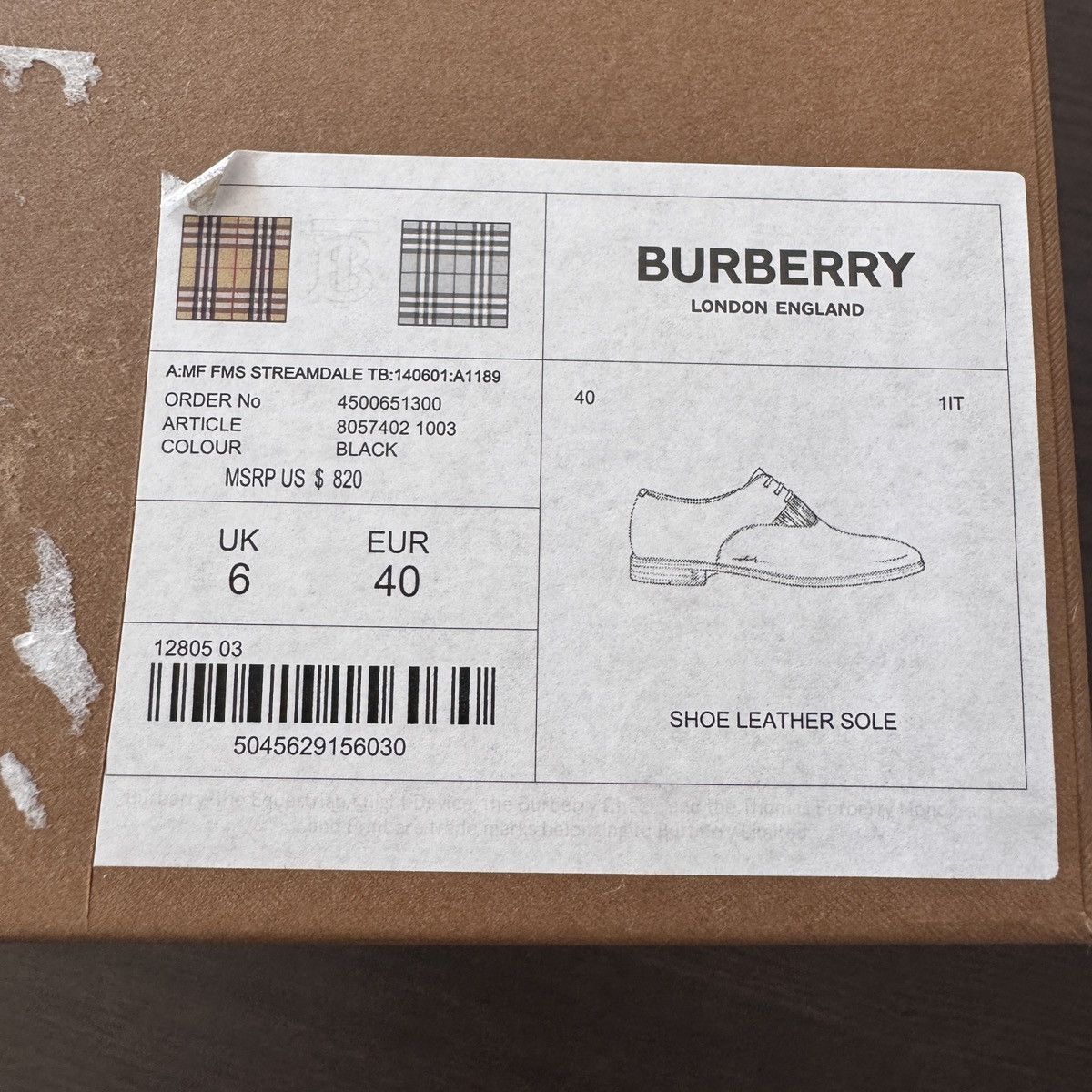 Burberry Burberry Streamdale leather lace-up shoes In Black Size 40 Size US 7 / EU 40 - 10 Thumbnail
