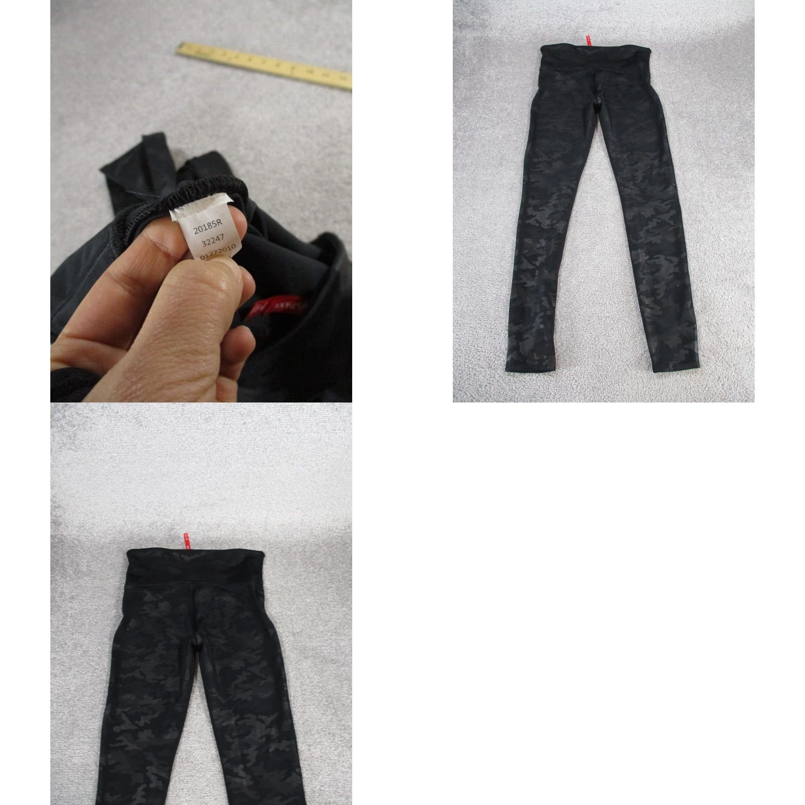 Spanx VINTAGE Spanx Leggings Womens Large Activewear Casual Travel Yoga Gym & Training Black Camouflage 2010s Womens Size 36" / US 14 / IT 50 - 8 Thumbnail
