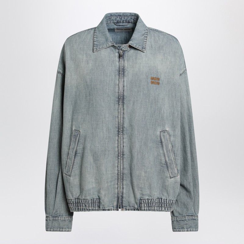 Miu Miu Miu Miu Light Blue Chambray Denim Jacket Size S / US 4 / IT 40 - 1 Thumbnail