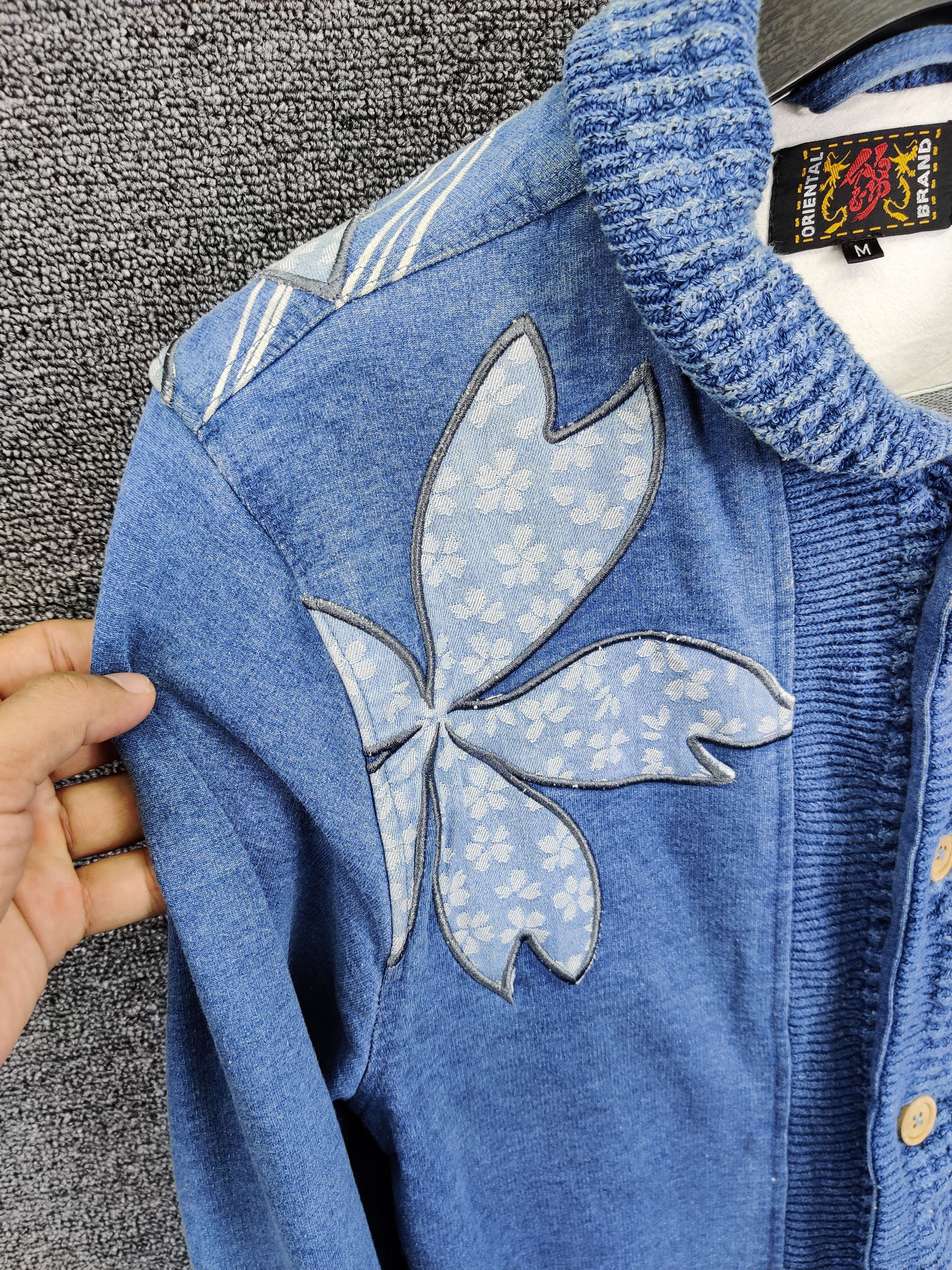 Japanese Brand Oriental Brand Nishiki Cherry Blossom Denim Button Jacket Size US M / EU 48-50 / 2 - 4 Thumbnail