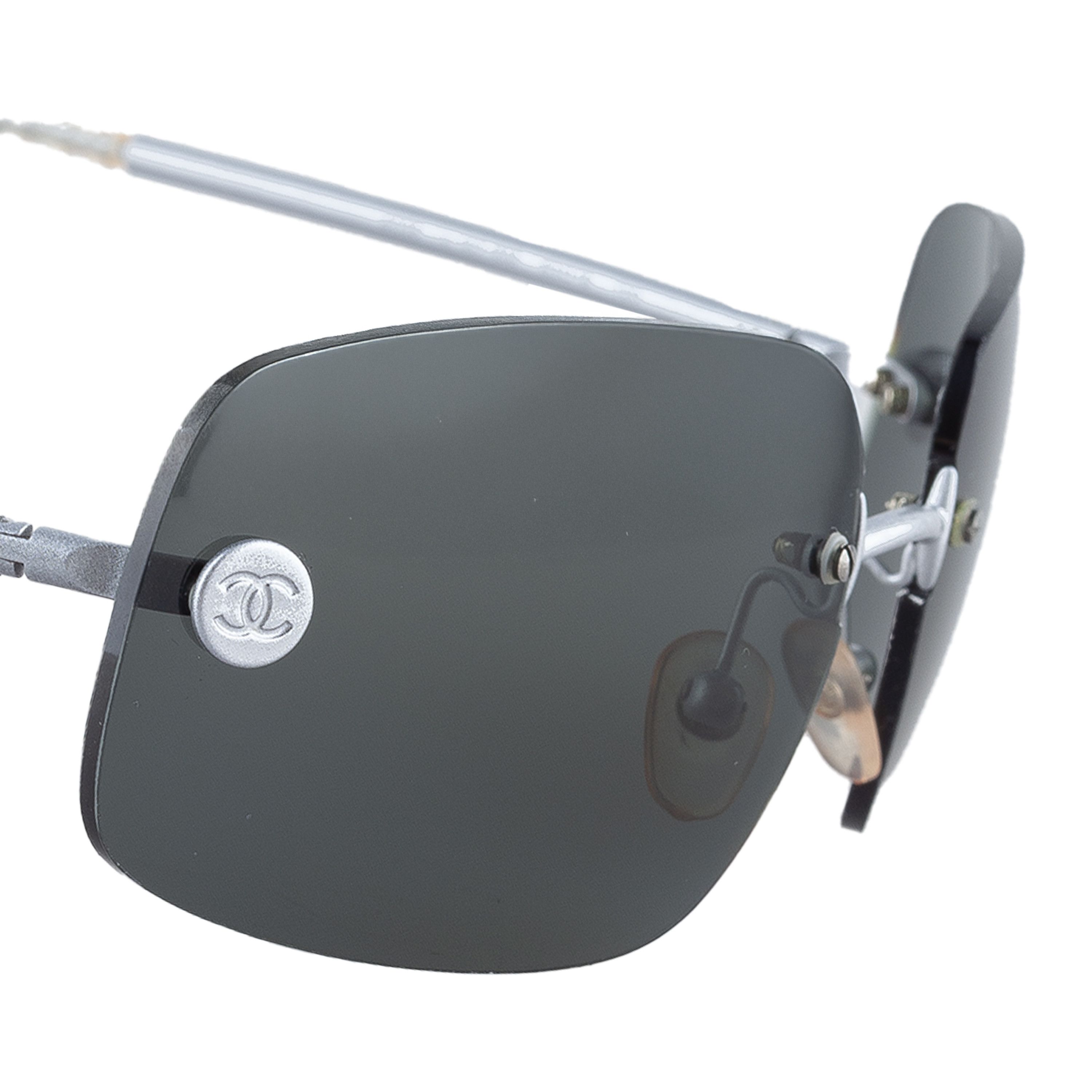 Chanel Chanel 4035 Dark Grey Rimless Vintage Sunglasses Size ONE SIZE - 3 Thumbnail