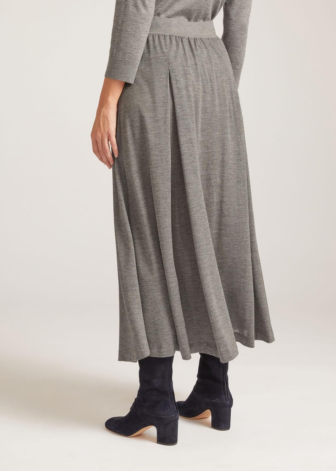Loro Piana o1srvl11e1224 Guastalla Cashmere Silk Skirt in Grey Size 30" / US 8 / IT 44 - 4 Thumbnail